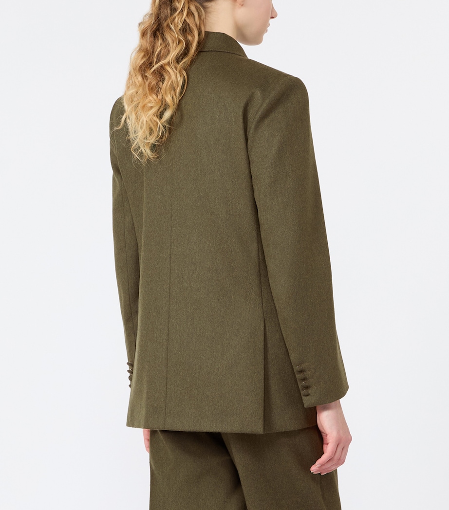 Weekend Max Mara Womens Virgin Wool-Blend Blazer Moss Green Image 4