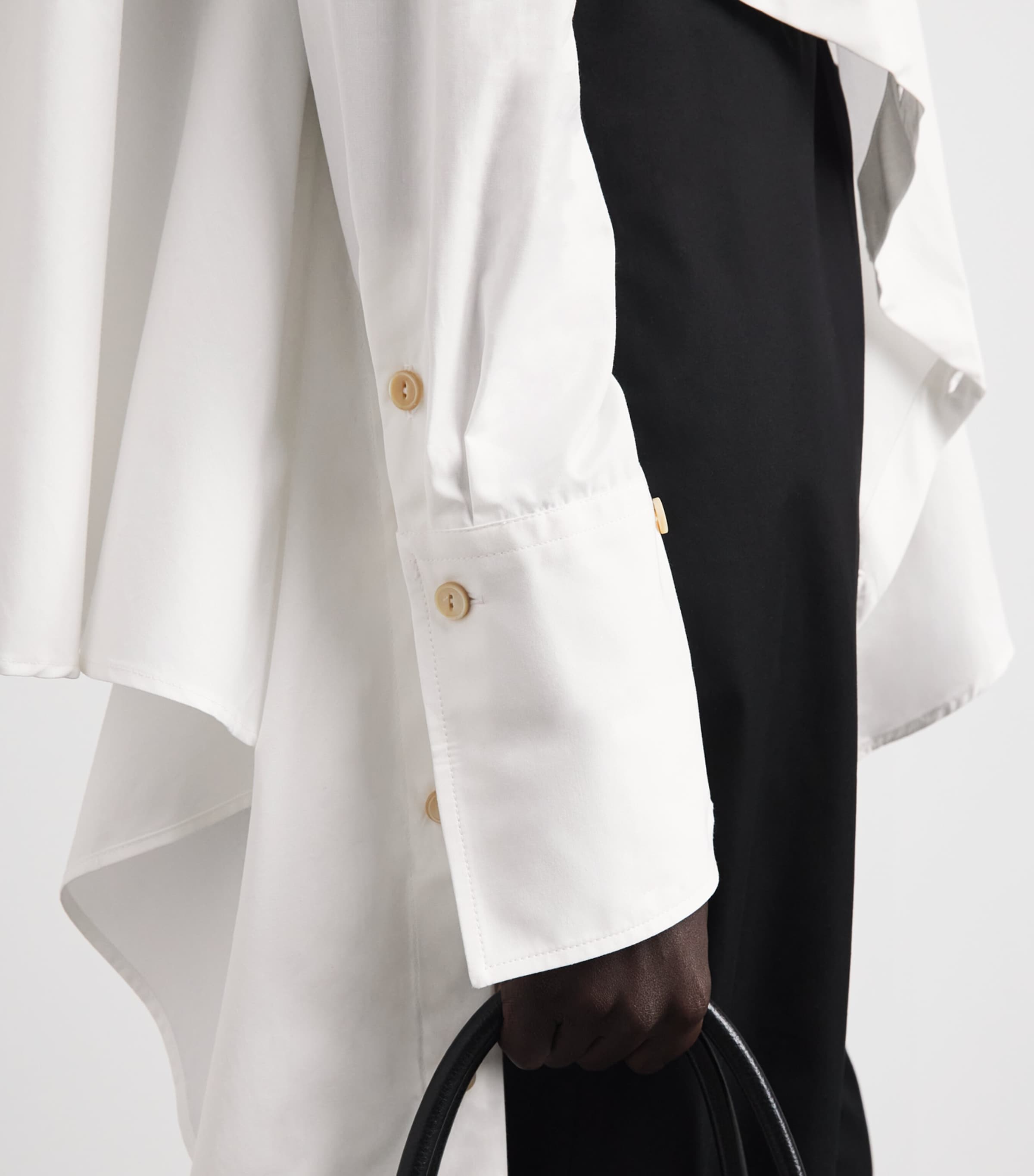 Palmer//Harding Womens Cotton Deconstructed Asymmetric Sonder Shirt Wht Whte Cttn Poplin Image 6