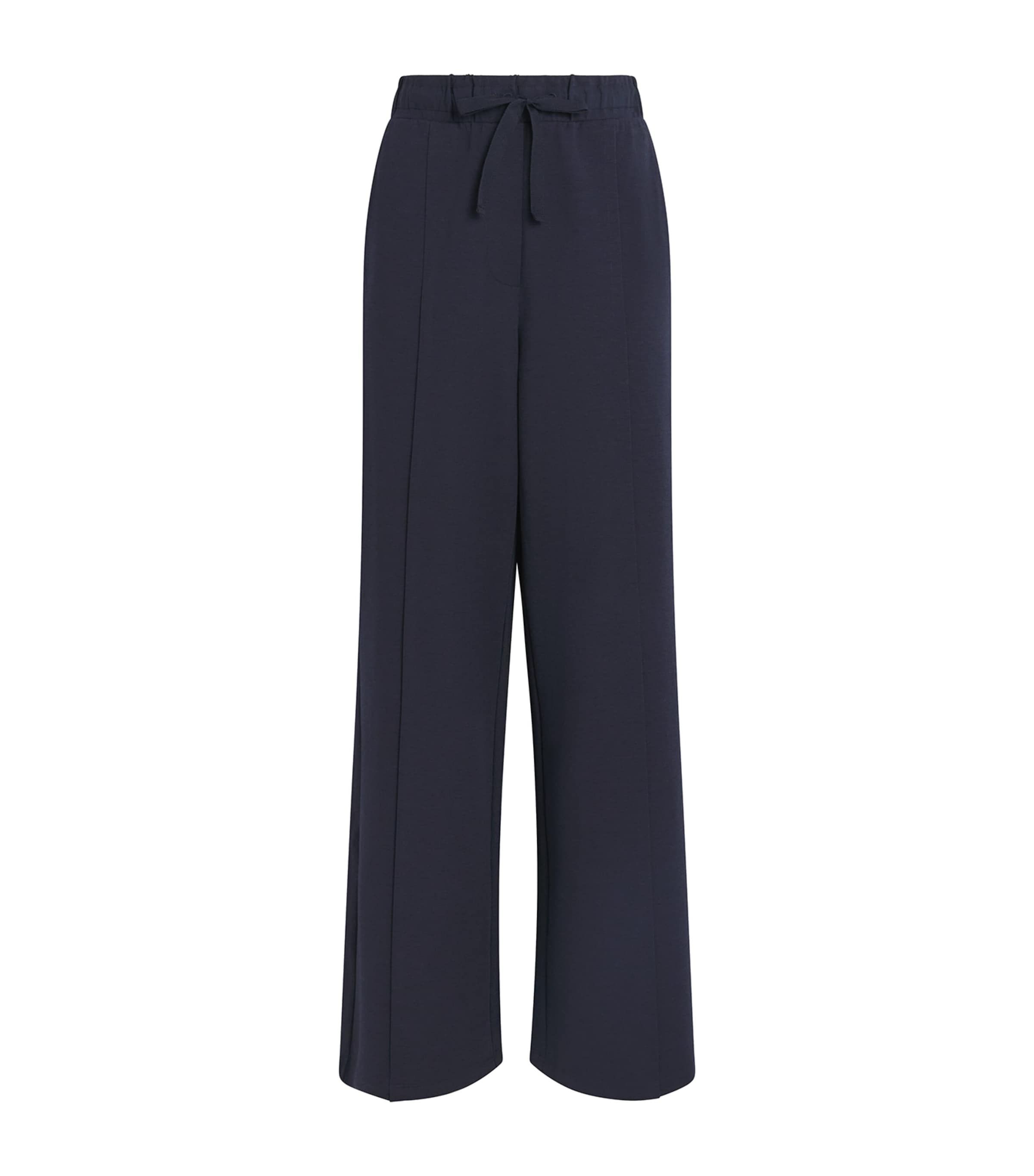 Weekend Max Mara Jersey Drawstring Straight Trousers In Blue