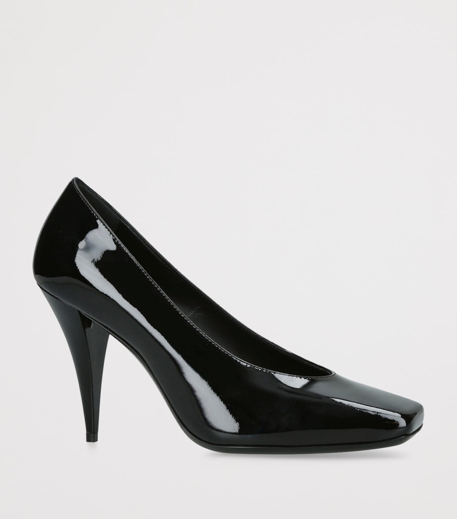 Leather Square-Toe Pumps 95 BLACK Image 3