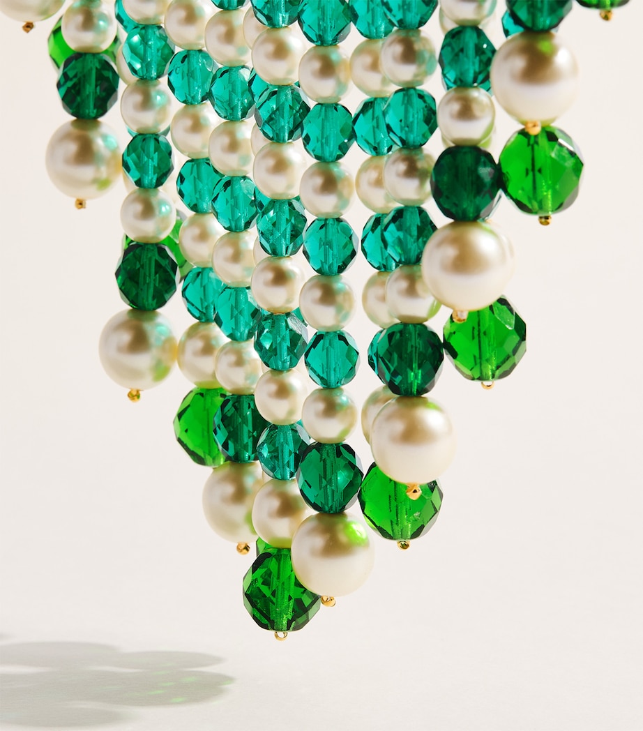 Beaded Frangia Necklace Green/white Image 5