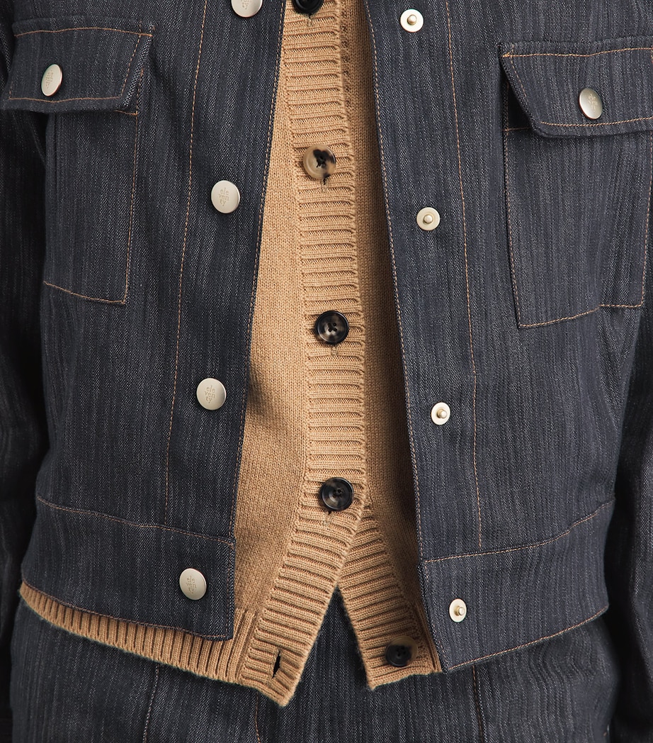Eleventy Womens Chambray Twin-Pocket Jacket Blu Image 3