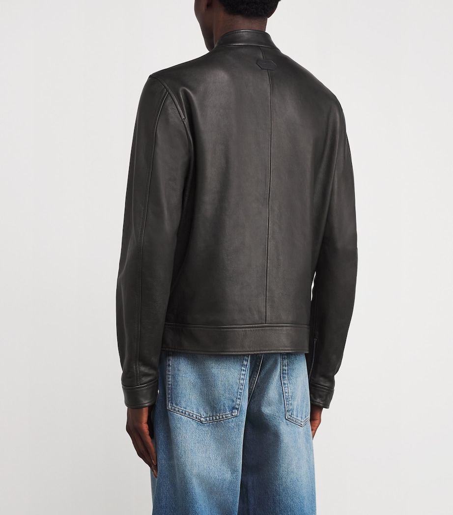 Leather Biker Jacket C74 Image 4