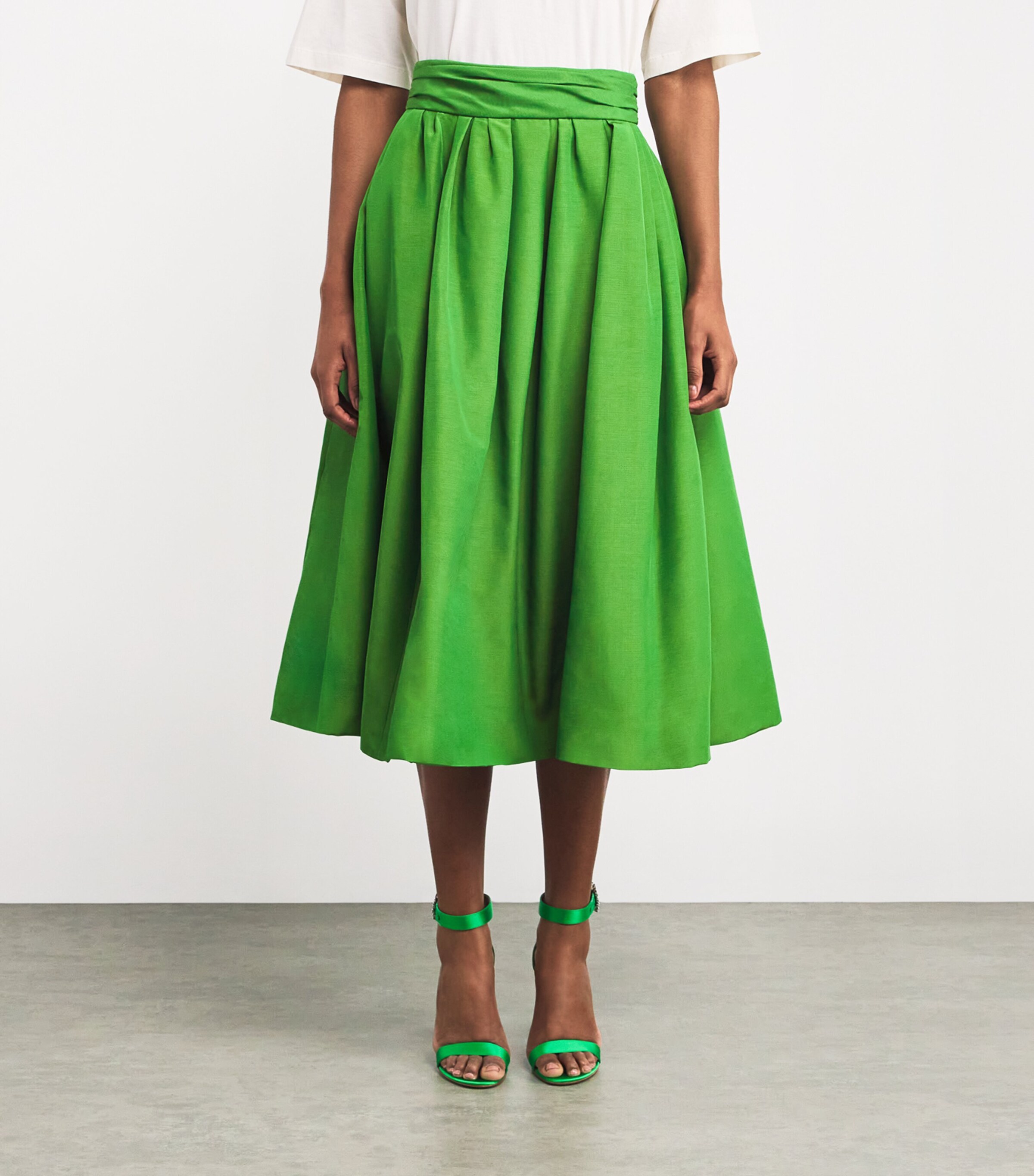 スカート CAROLINA HERRERA High waist skirt Multicolor Carolina Herrera Floral Stretch-Cotton Midi-Skirt | Saks