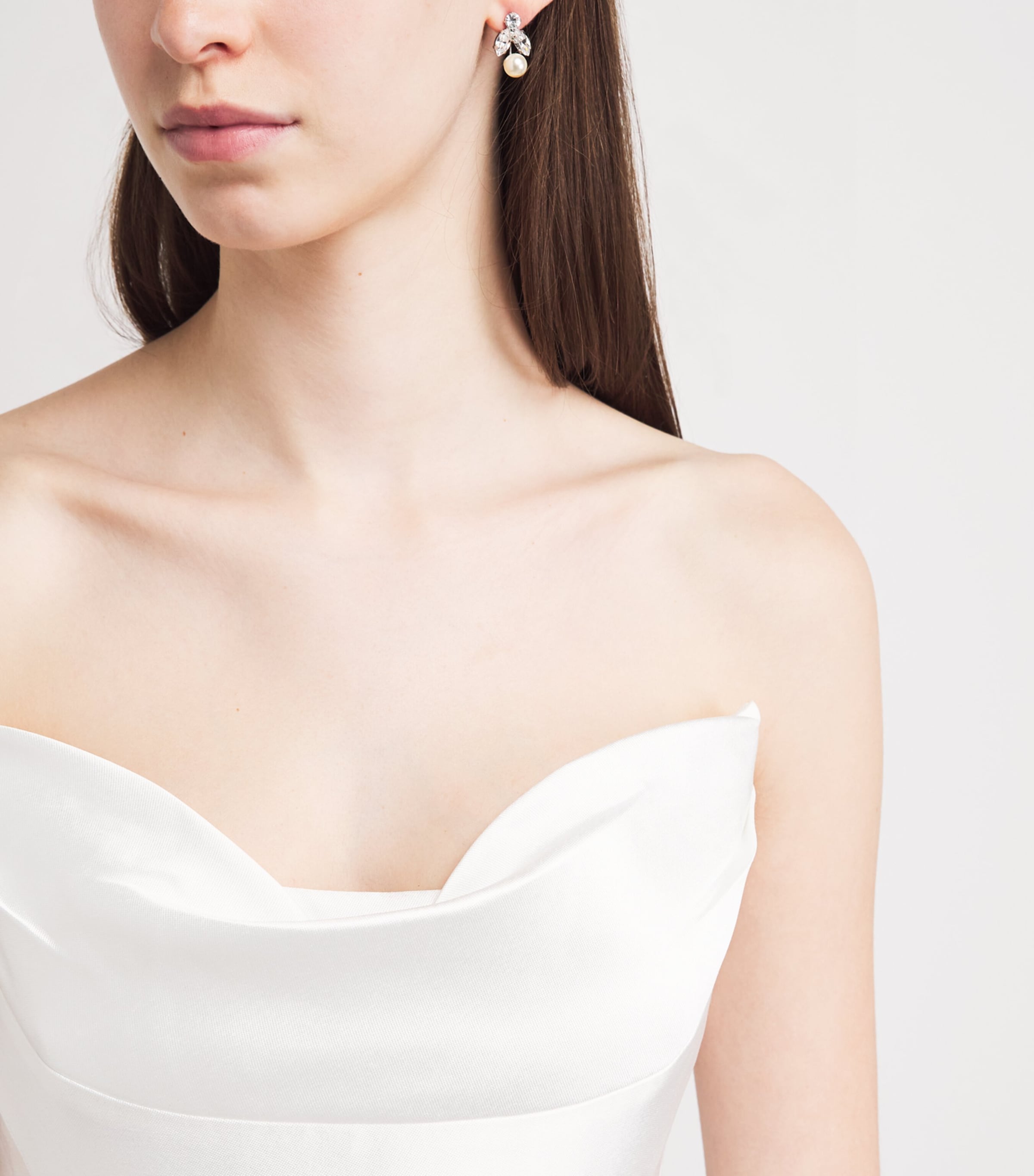 Self-Portrait Womens Taffeta Strapless Midi Dress White Image 3