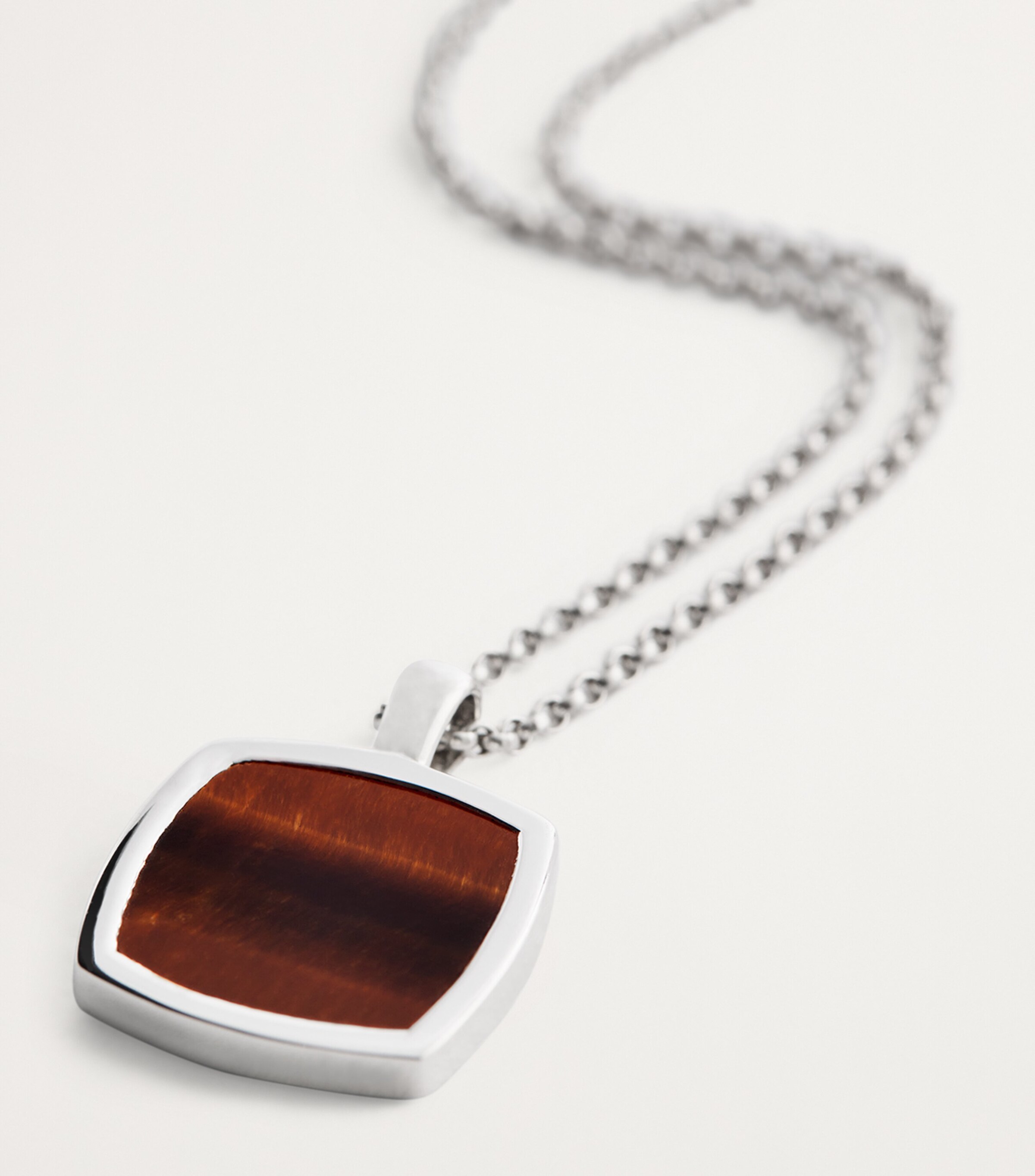 Tom Wood Tiger Eye Cushion Pendant Necklace | Harrods US