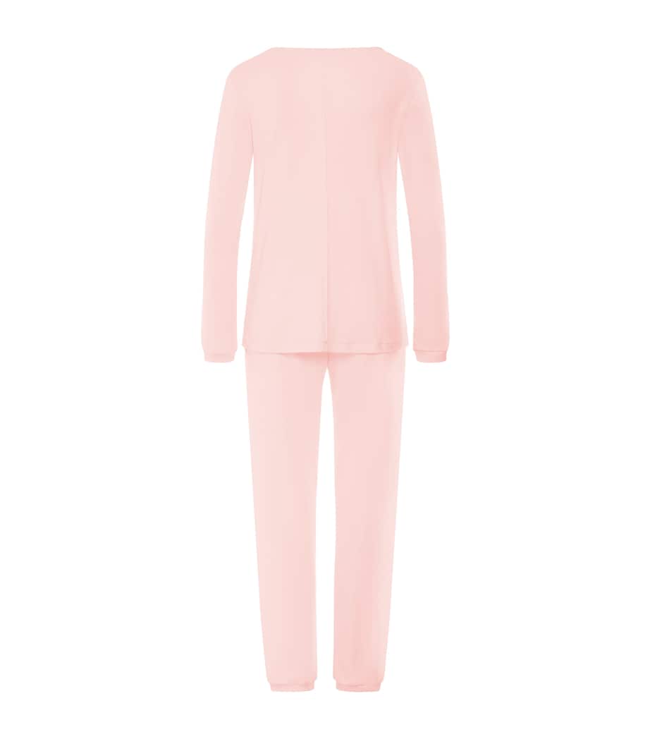 Hanro Womens Cotton Franca Pyjama Set Rosewater Image 3