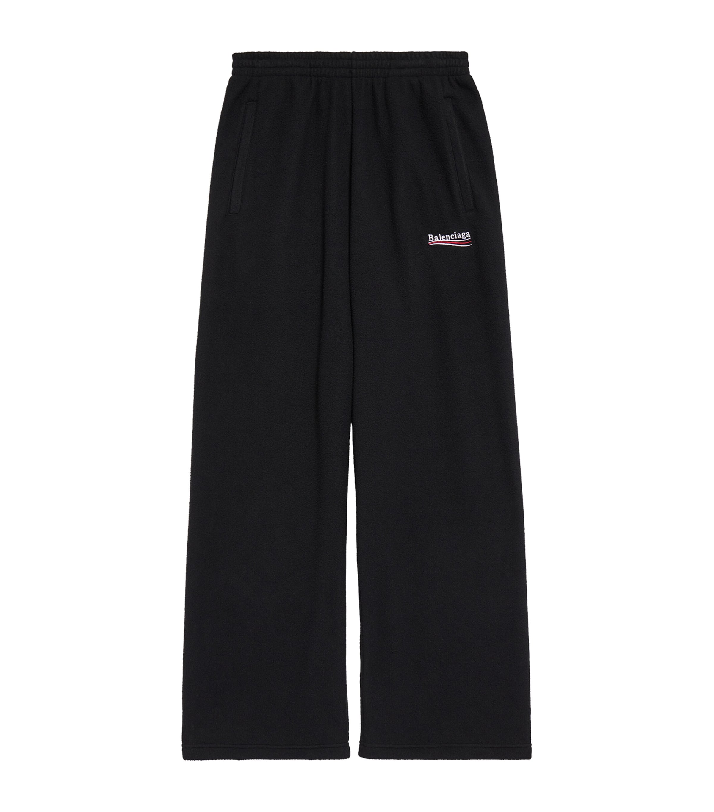 Balenciaga Wide-leg Logo Sweatpants In Black