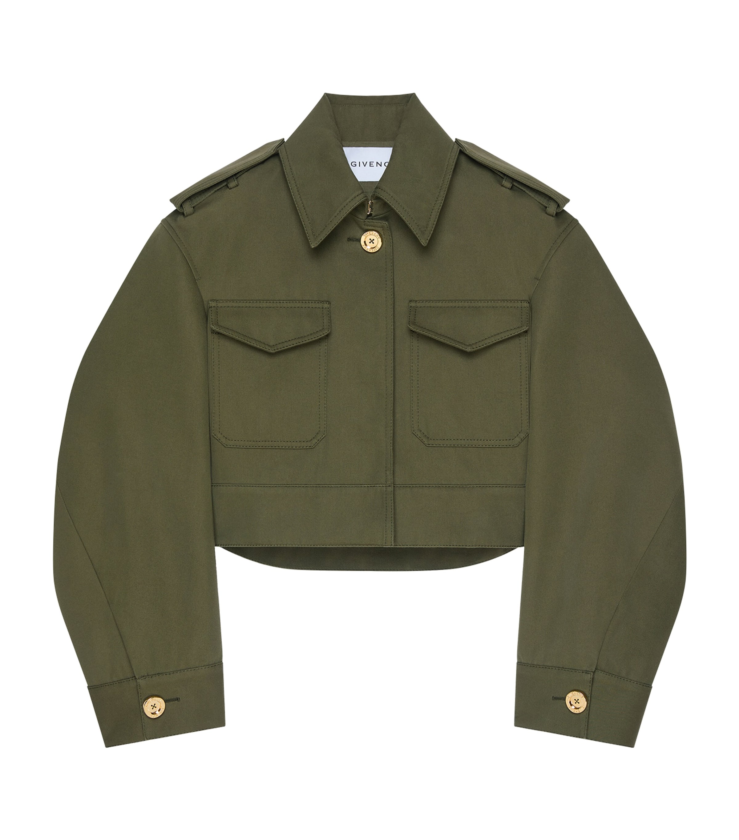 Cropped Cocoon Utility Jacket KHAKI Image 1