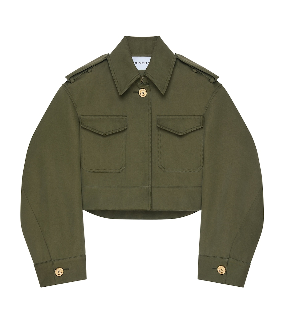 Cropped Cocoon Utility Jacket KHAKI Image 1