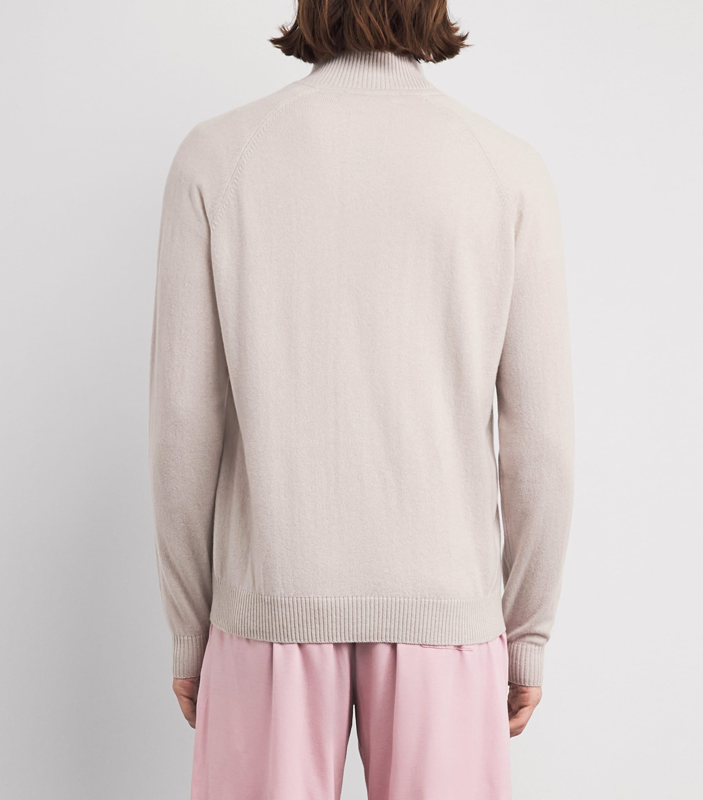 Derek Rose Mens Cashmere Finley Quarter-Zip Sweater Bei Image 5
