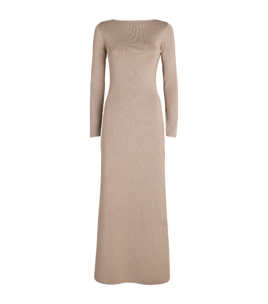 Metallic-Knit Maxi Dress BEIGE Image 1