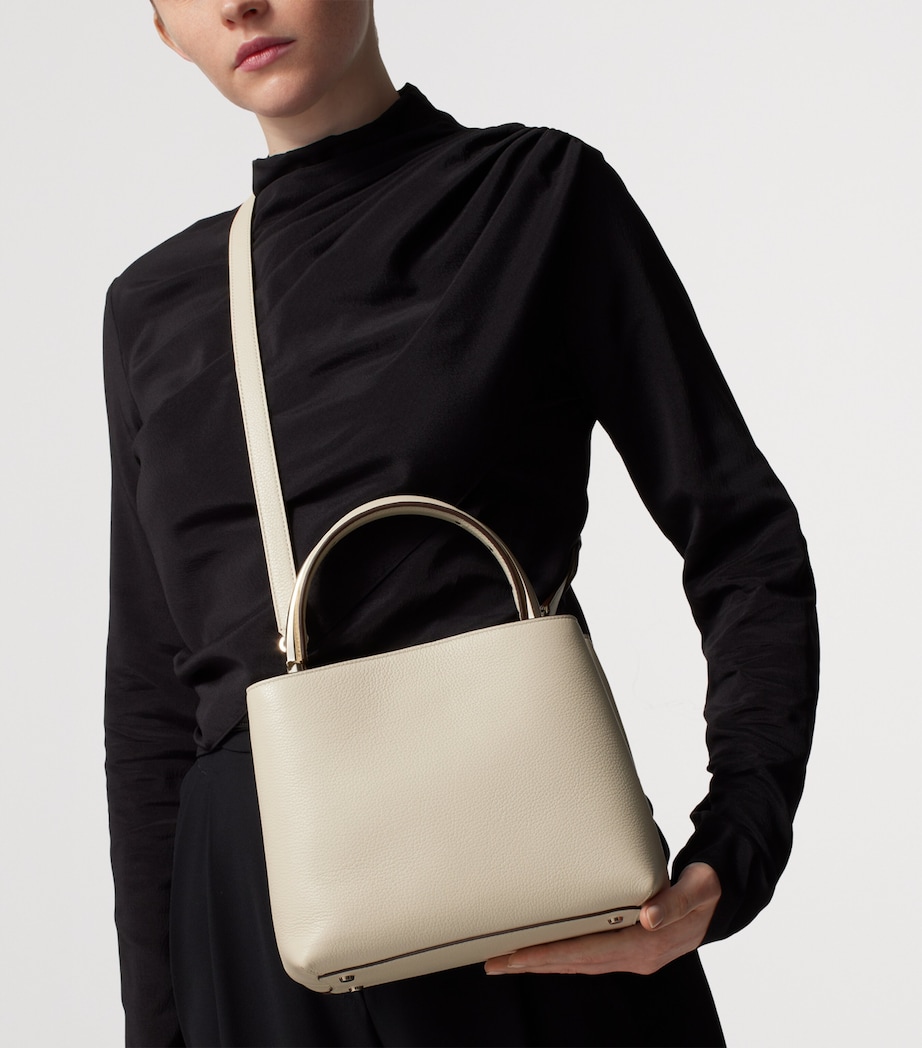 Small Leather Panthère de Cartier Top-Handle Bag WHITE Image 2