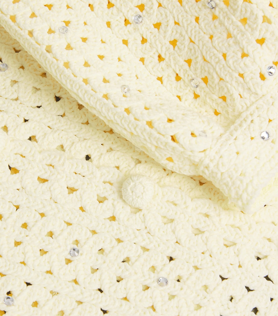 Crocheted Embellished Cardigan YELLOW Image 5