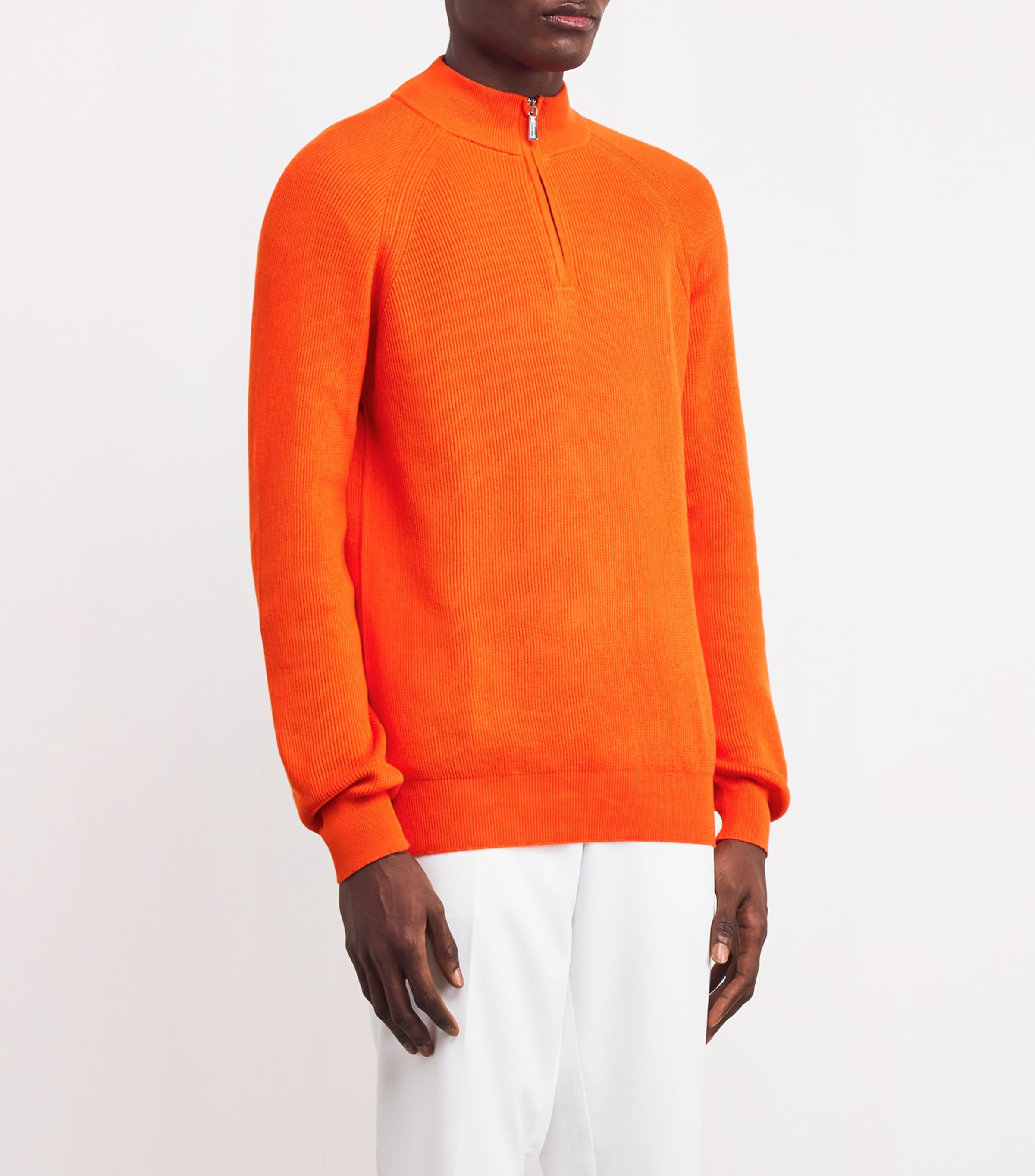 Cotton Quarter-Zip Sweater U0800-ARANCIO Image 3