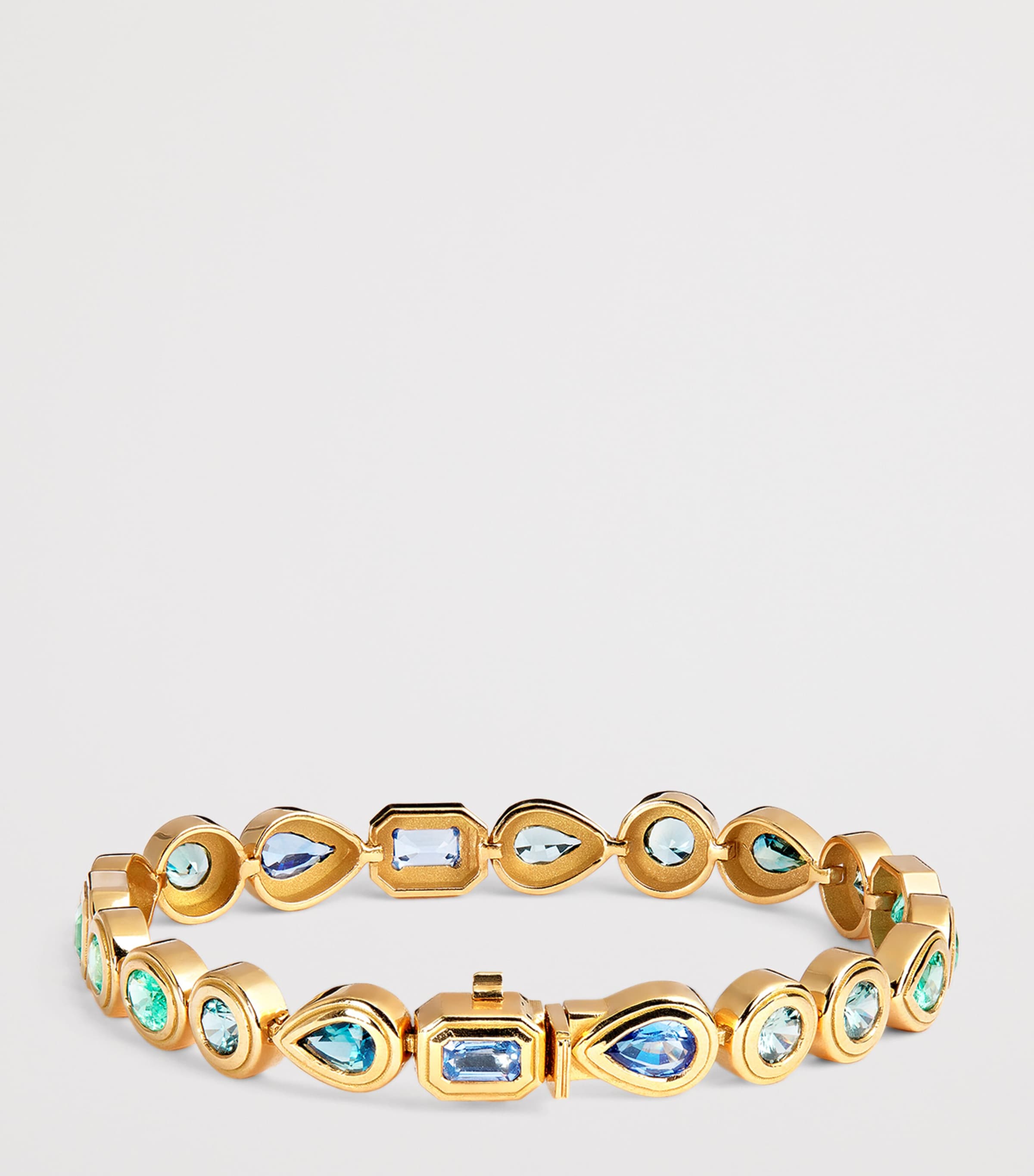 Yellow Gold, Emerald and Sapphire Staircase Bracelet YELLOW GOLD Image 3