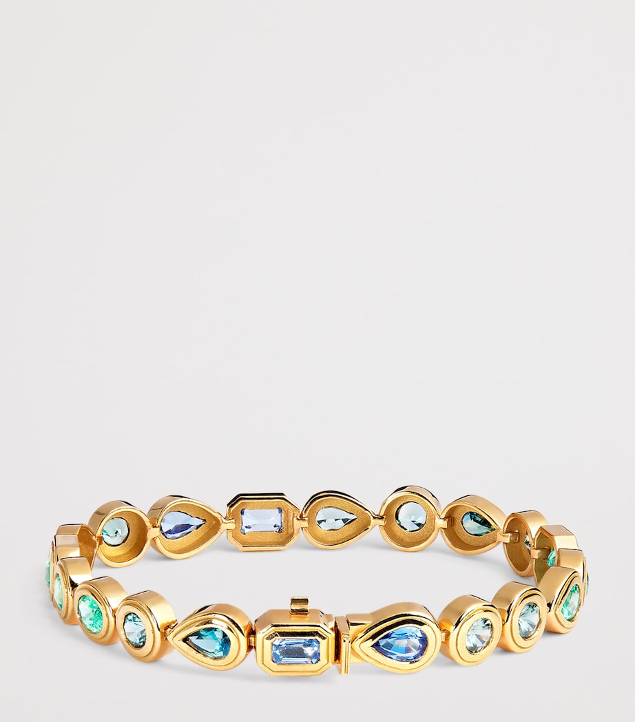 Yellow Gold, Emerald and Sapphire Staircase Bracelet YELLOW GOLD Image 3