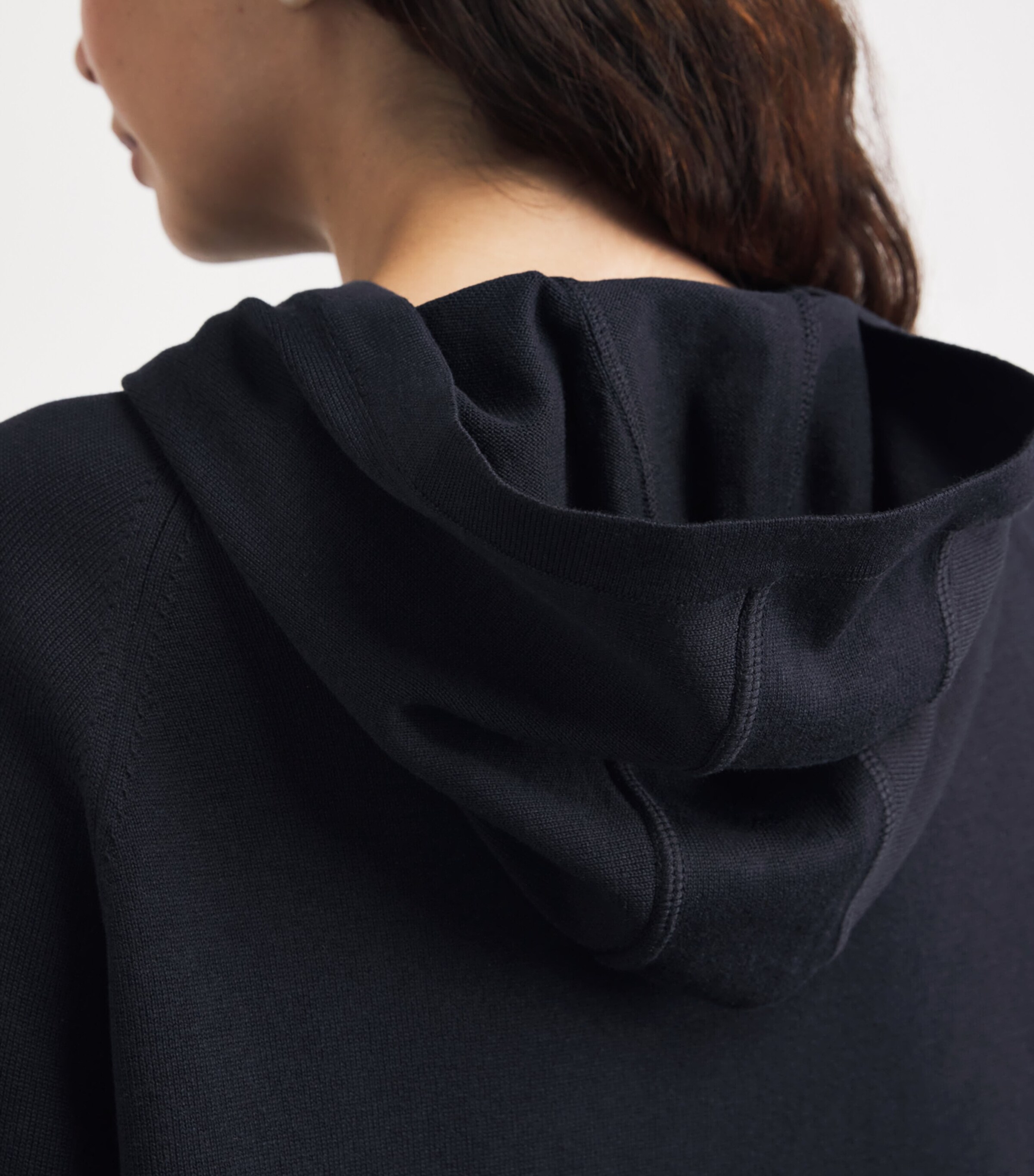 Falke Womens Cotton Hoodie Dark Navy Image 3