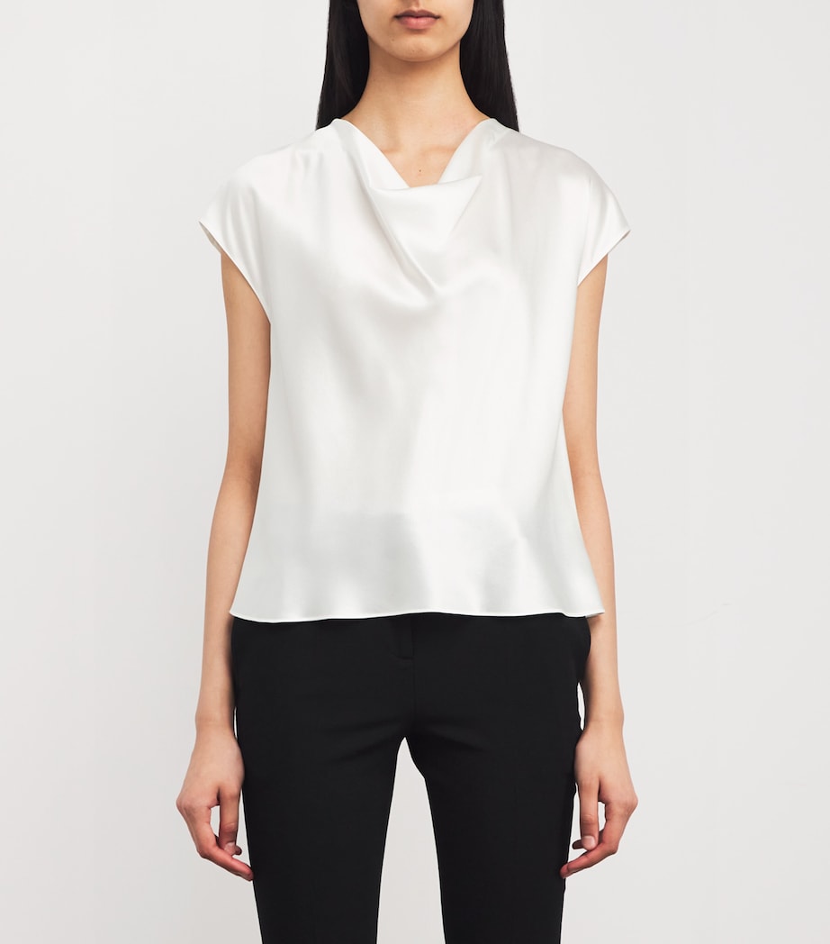 Silk Cowl-Neck Blouse 101OWH Image 3