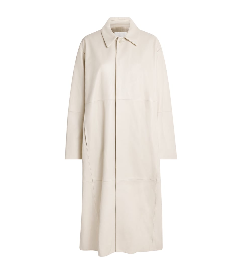Lauren Manoogian Nappa Leather Car Coat Ecru
