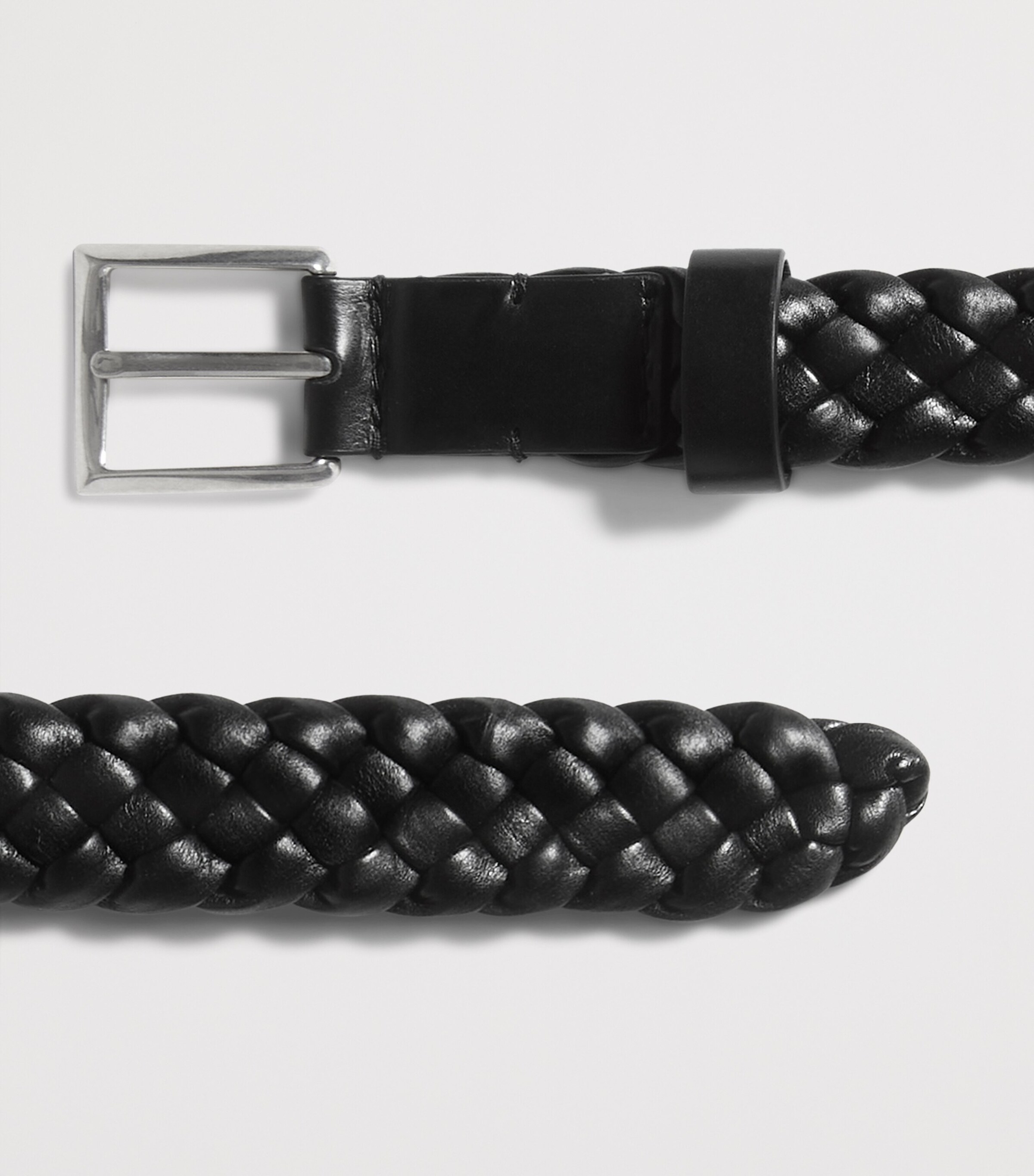 Bottega Veneta Intreccio Leather Solo Belt Image 4