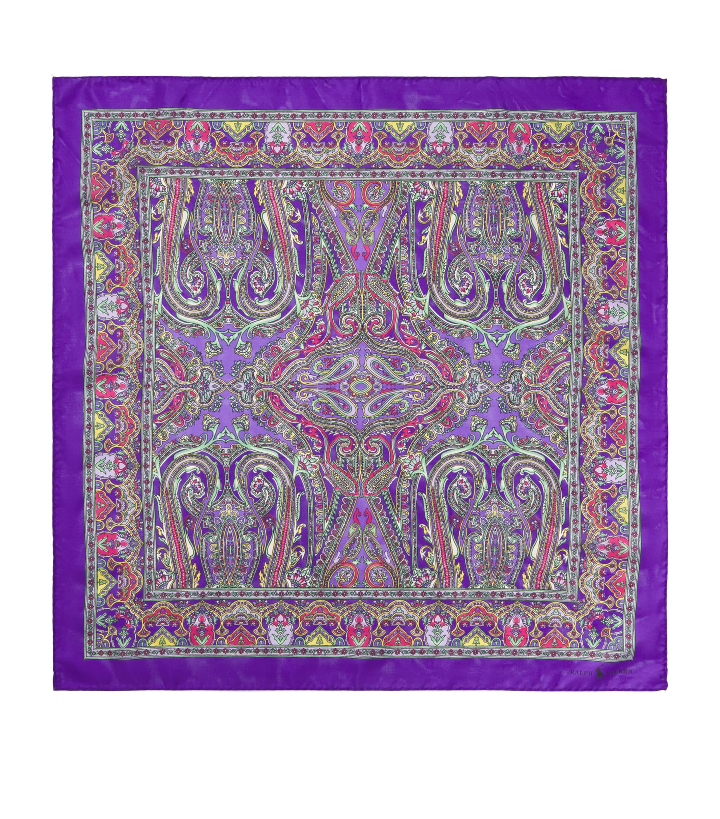 Polo Ralph Lauren Silk Paisley Square Scarf Purple Image 1