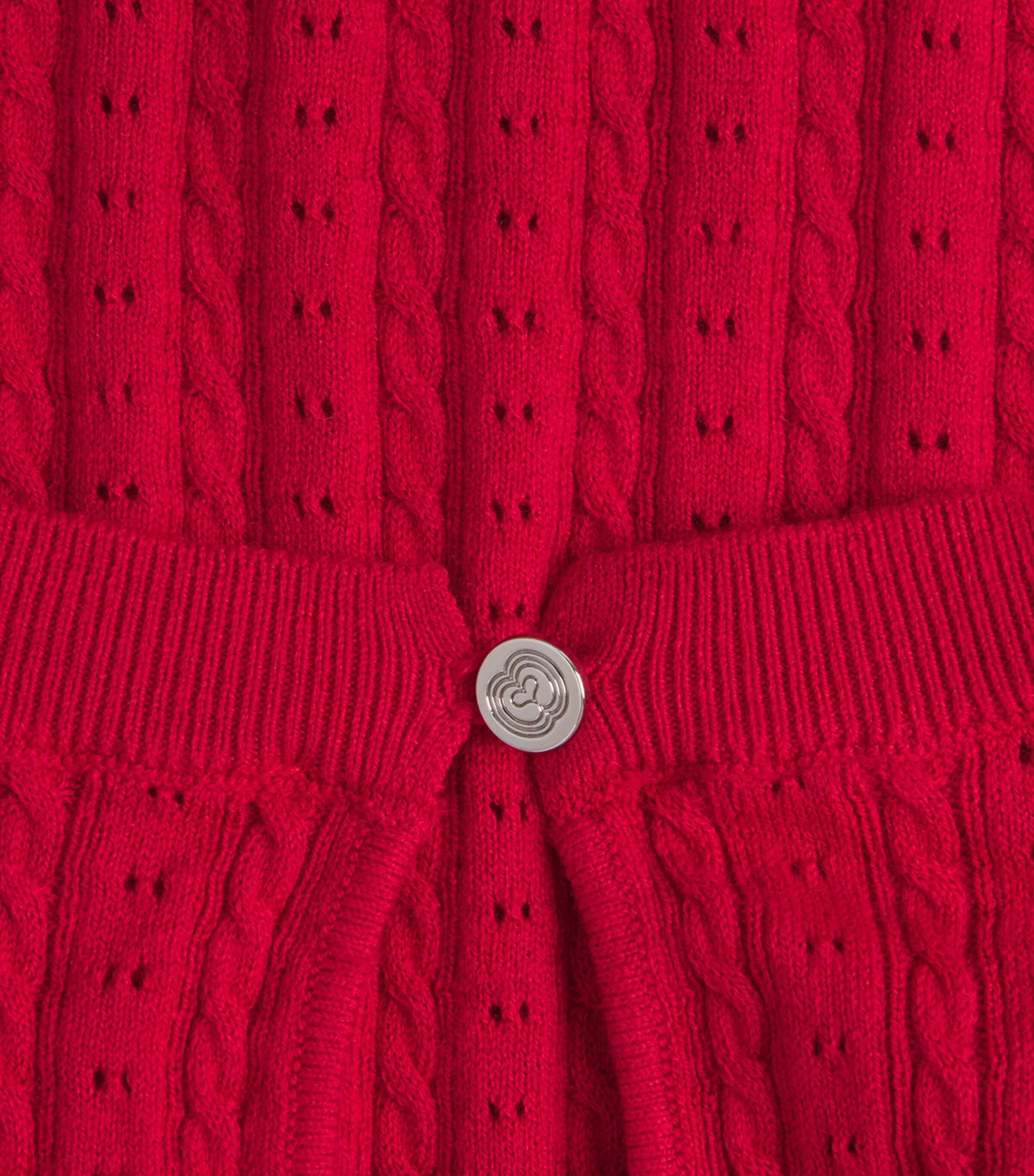 Maje Womens Cotton-Blend Cable Knit Sweater Red Image 6