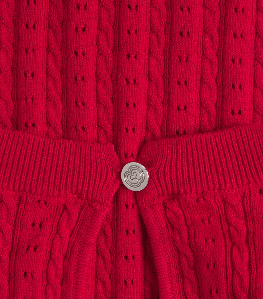 Maje Womens Cotton-Blend Cable Knit Sweater Red Image 6