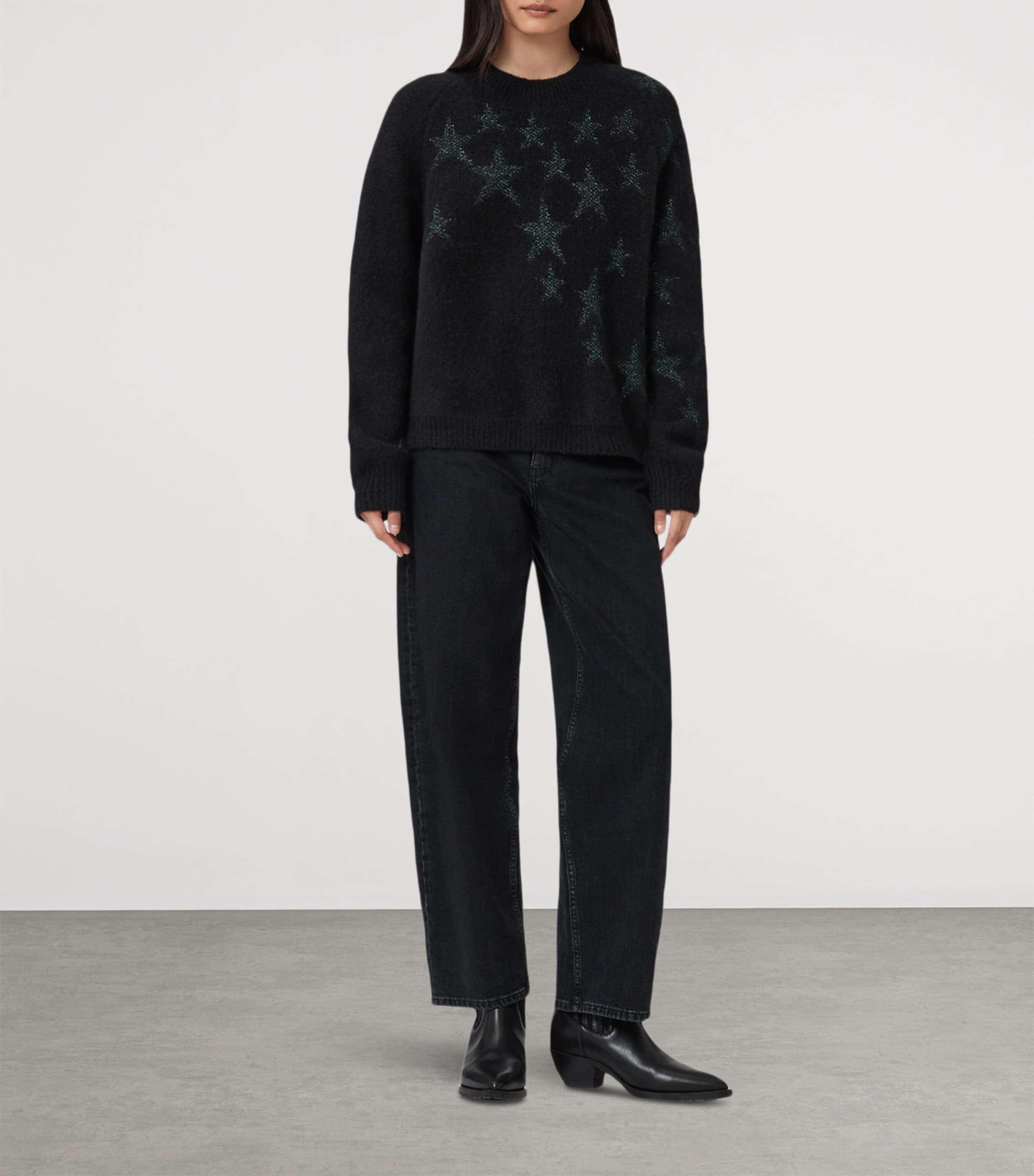 Jacquard Cosmos Sweater BLACK/GREEN Image 2