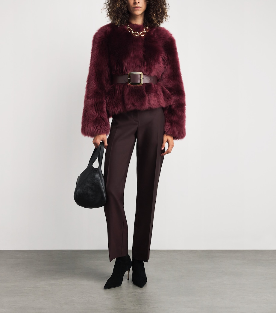 Shearling Natasha Jacket CRANBERRY Image 2