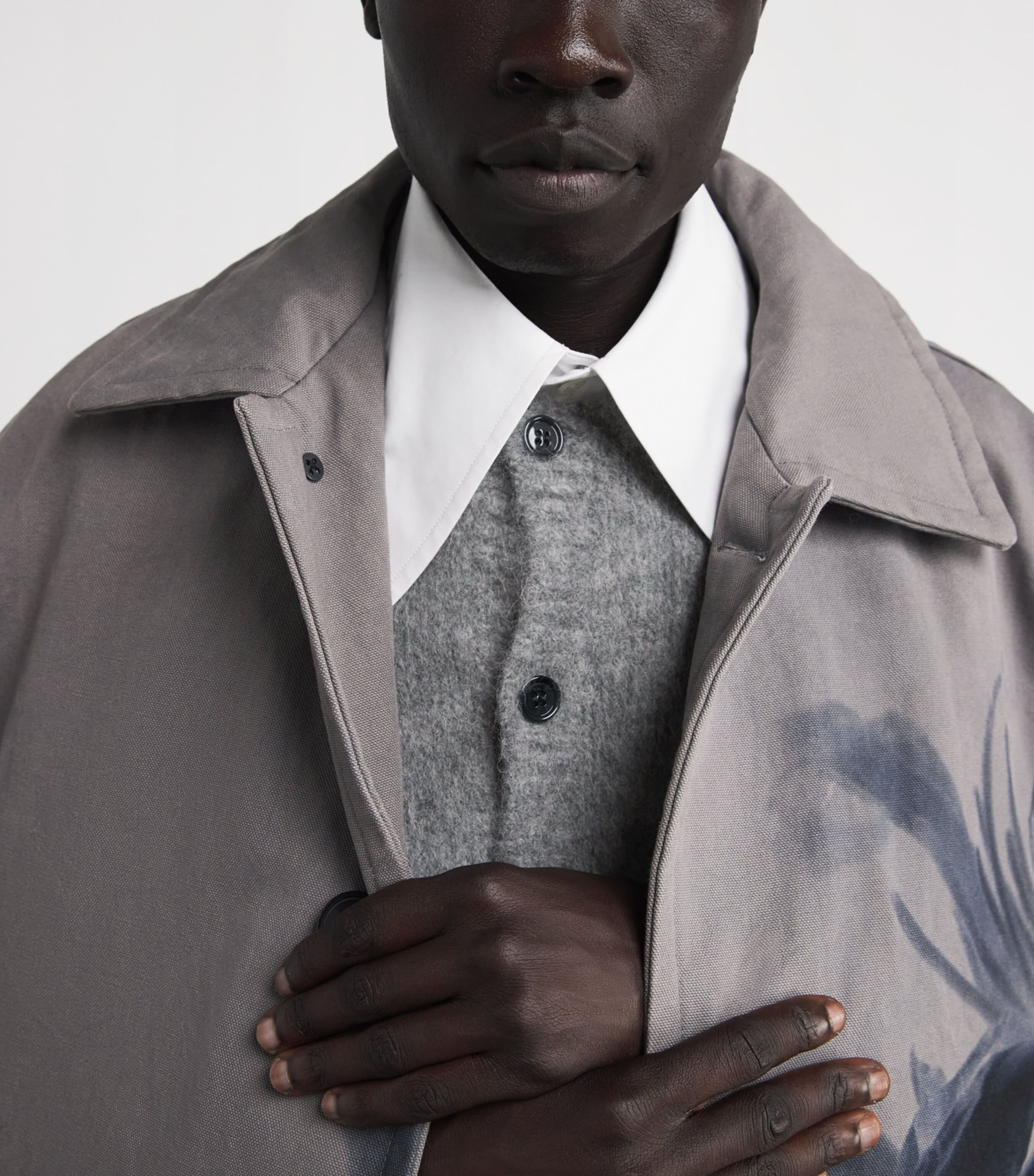 DRIES VAN NOTEN Grey Alpaca-Wool-Blend Cardigan | Harrods US