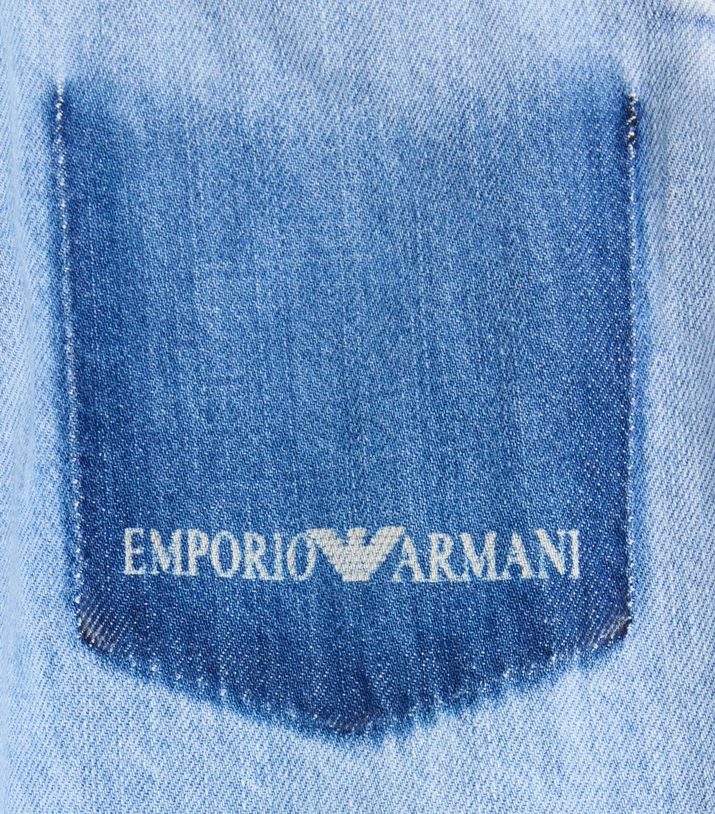 Emporio Armani Kids Cotton-Lyocell Wide-Leg Jeans (4-14 Years) Light Blue Denim Image 3