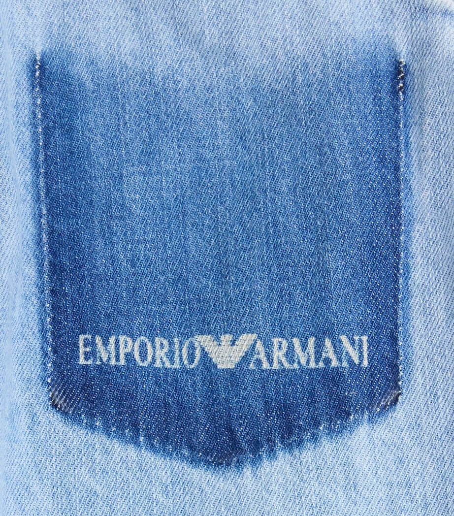 Emporio Armani Kids Cotton-Lyocell Wide-Leg Jeans (4-14 Years) Light Blue Denim Image 3
