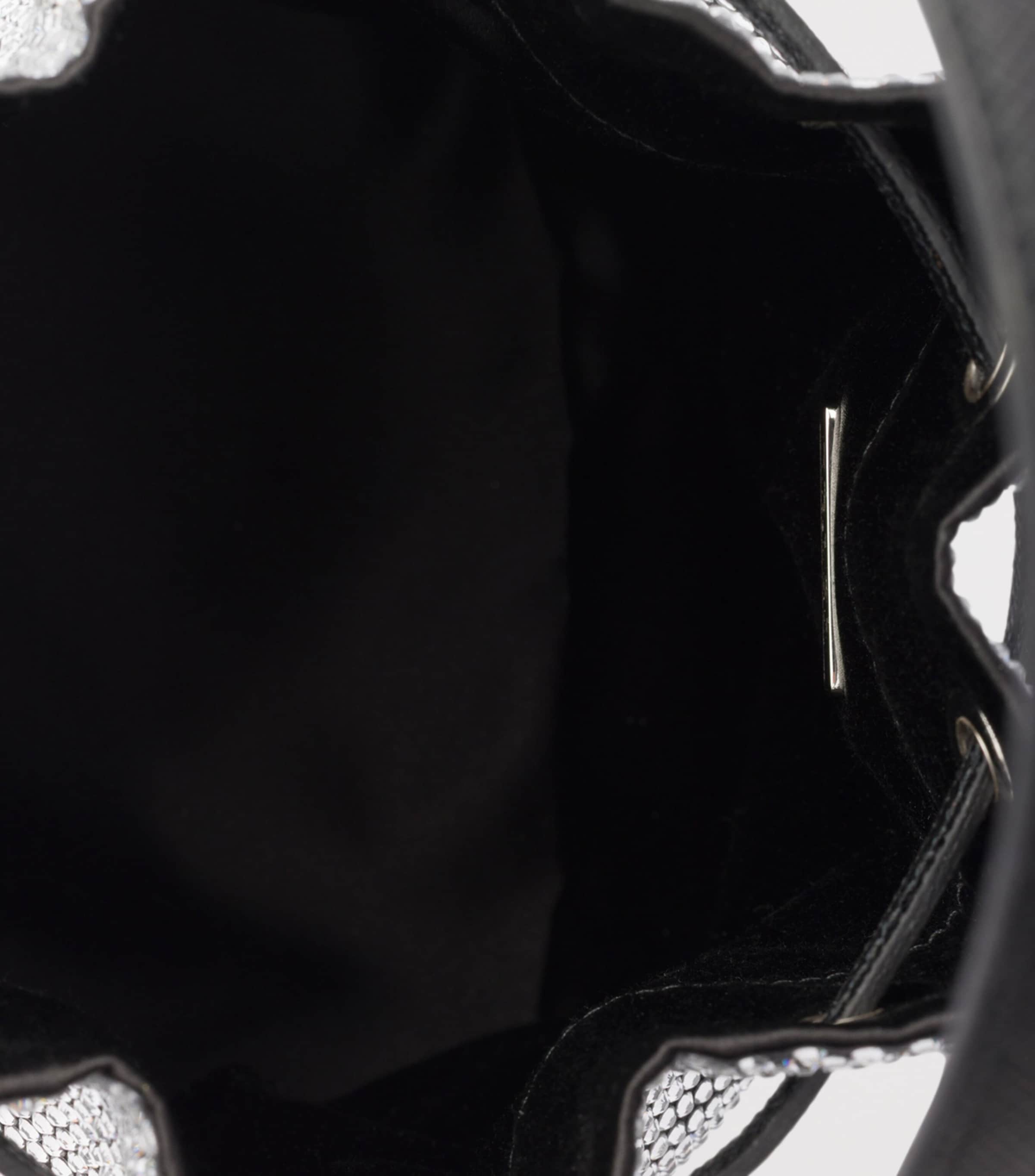 Mini Crystal-Embellished Bucket Bag F0T7O Image 4