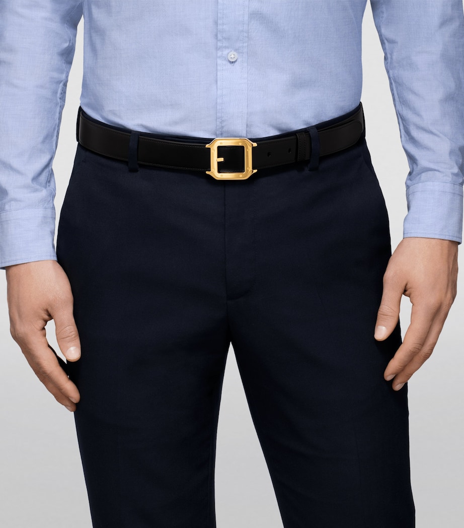 Cartier Leather Reversible Santos de Cartier Belt Black Image 6