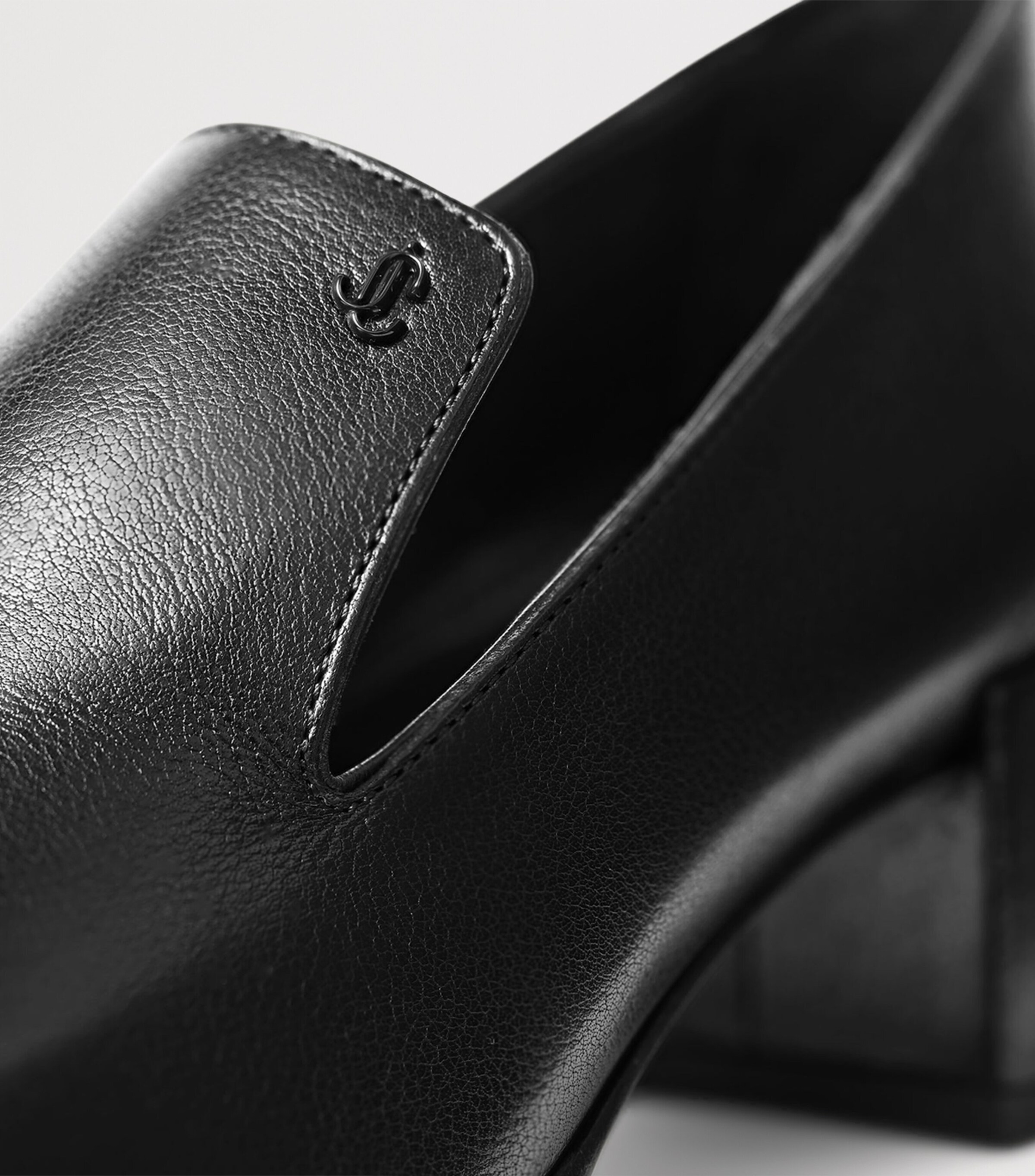 Eliot 45 Buffalo Leather Heeled Loafers BLACK Image 5