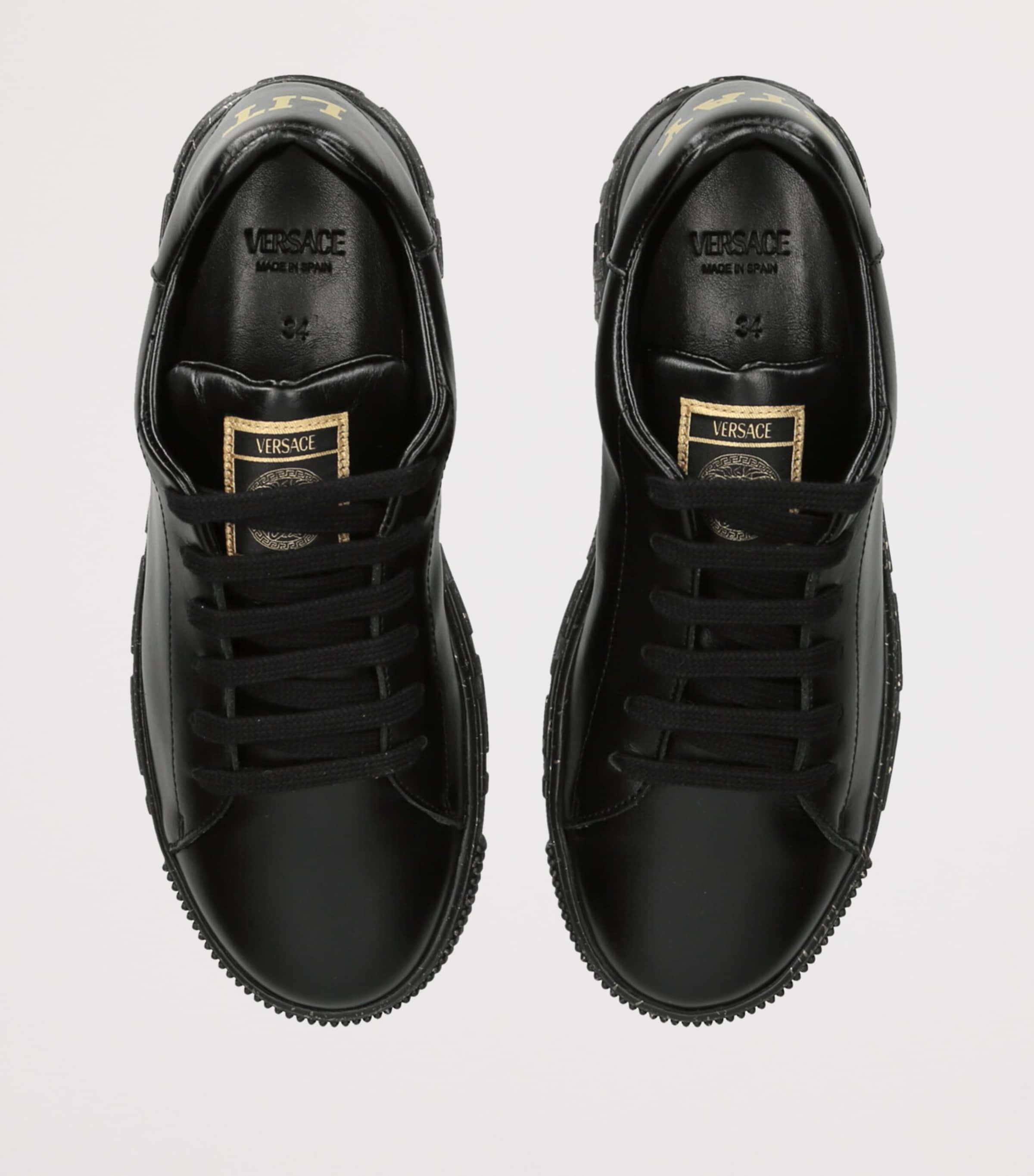 Versace Kids Leather Eco Sneakers Black Image 4