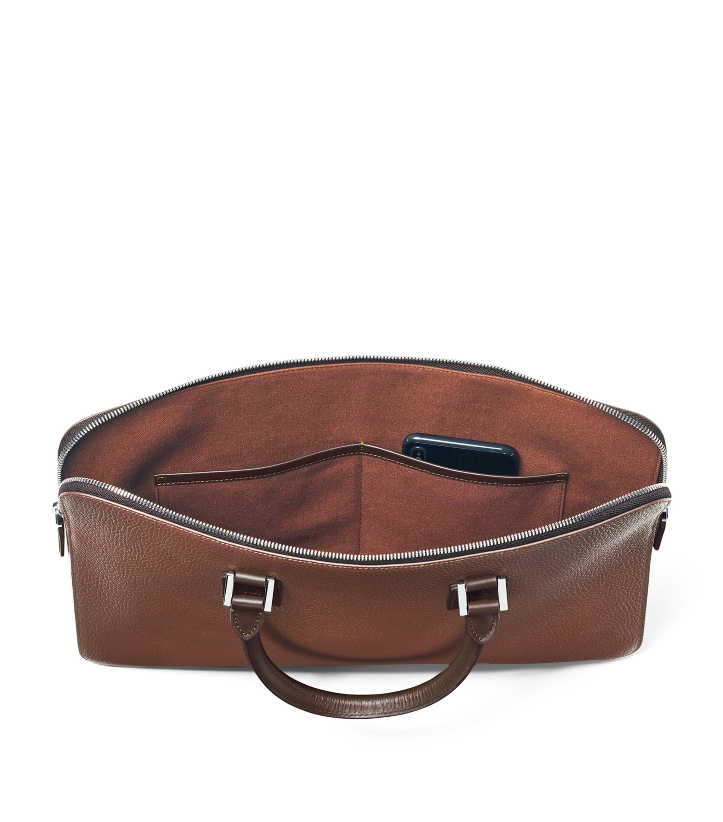 Leather Connaught Briefcase TOBACCO Image 3