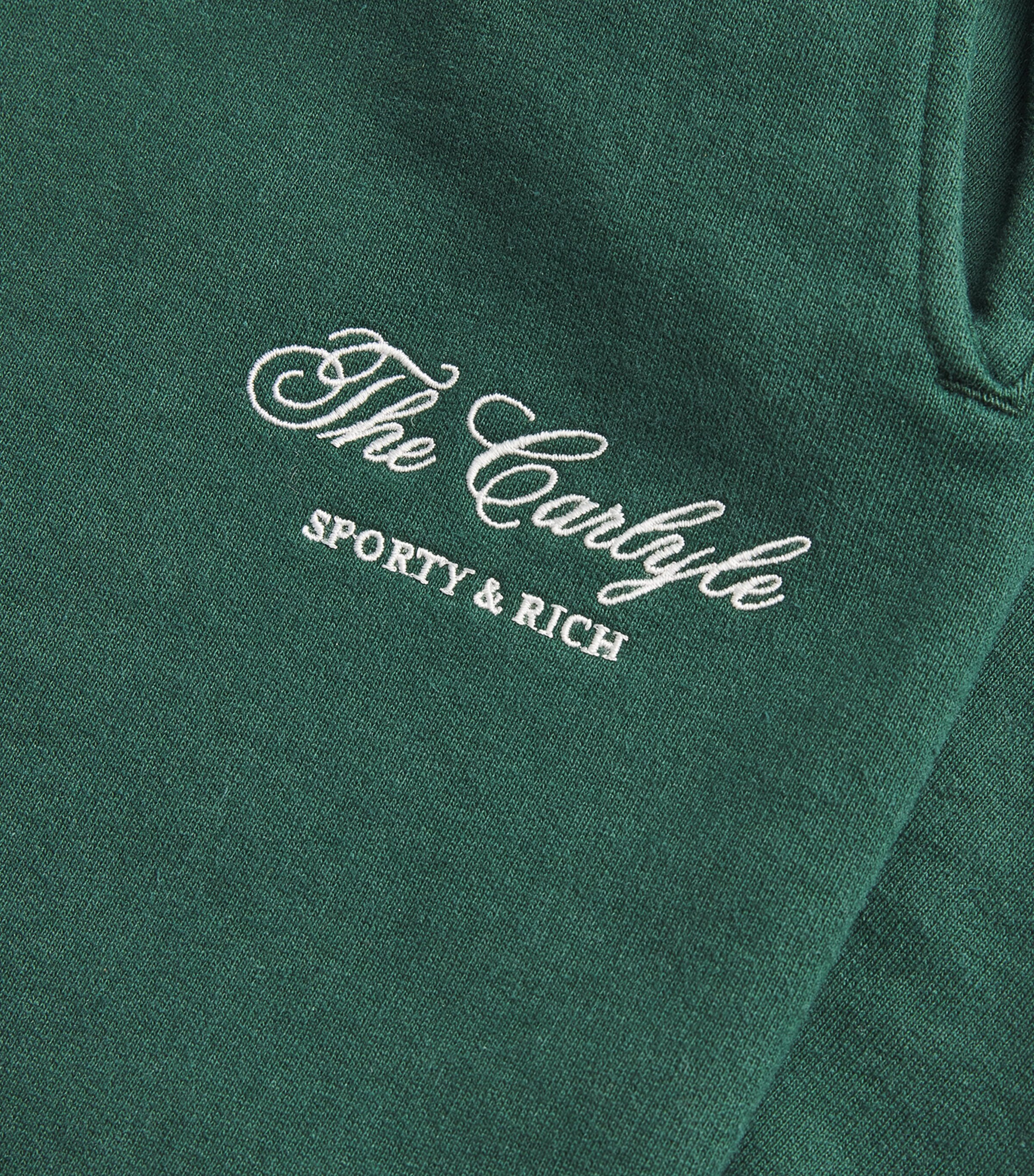 x The Carlyle Cotton Sweatpants FOREST WHITE Image 5