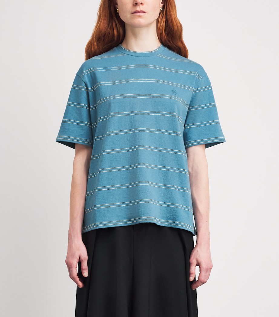 Jil Sander Womens Cotton Stripe T-Shirt Summer Kite Image 4