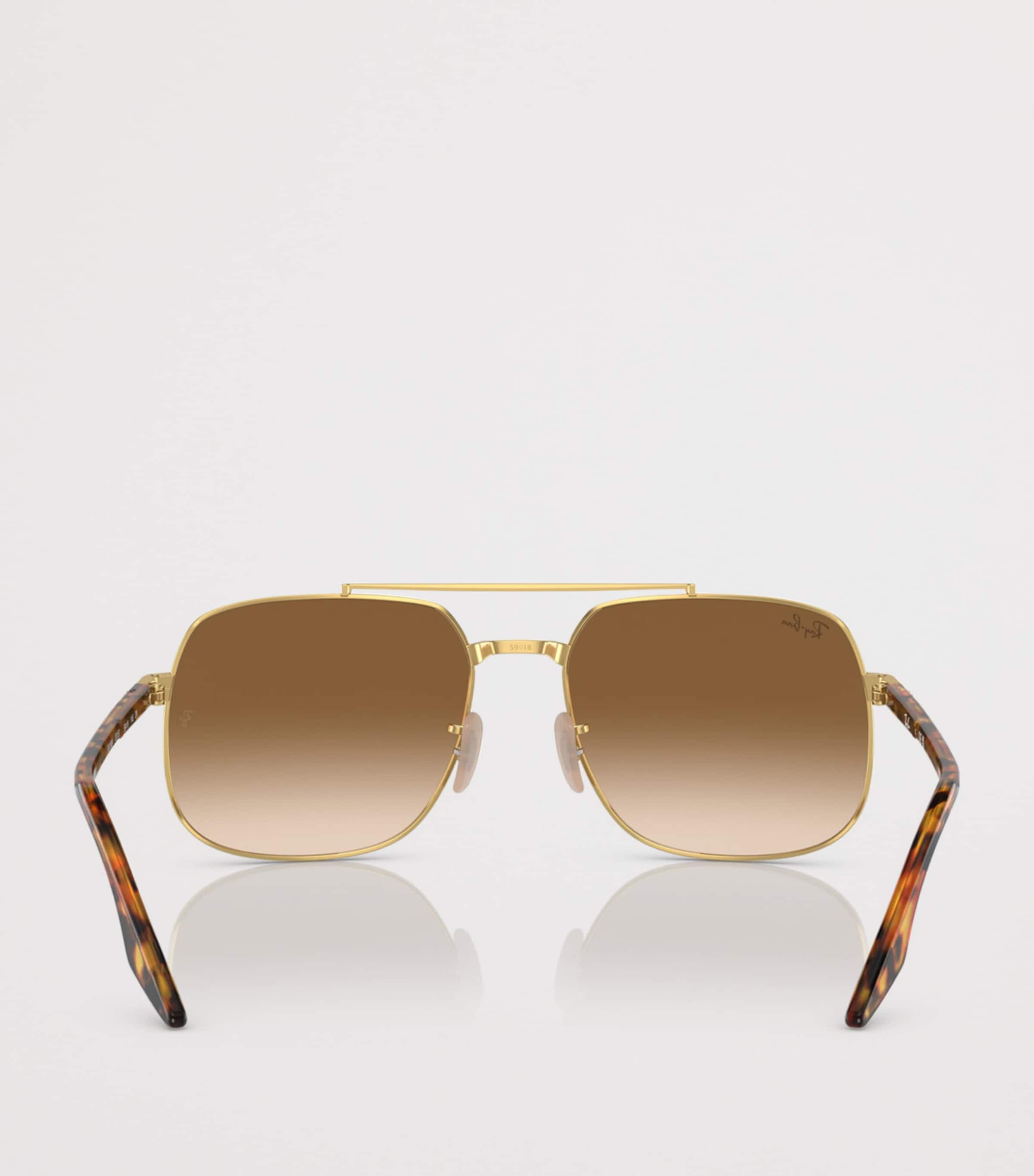 Ray-Ban Rounded Pilot Sunglasses Gold Image 4