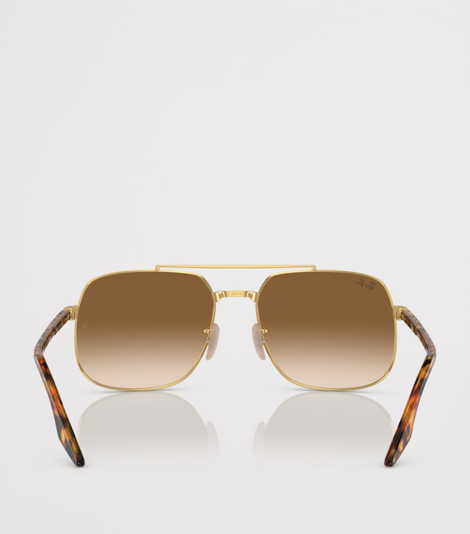 Ray-Ban Rounded Pilot Sunglasses Gold Image 4
