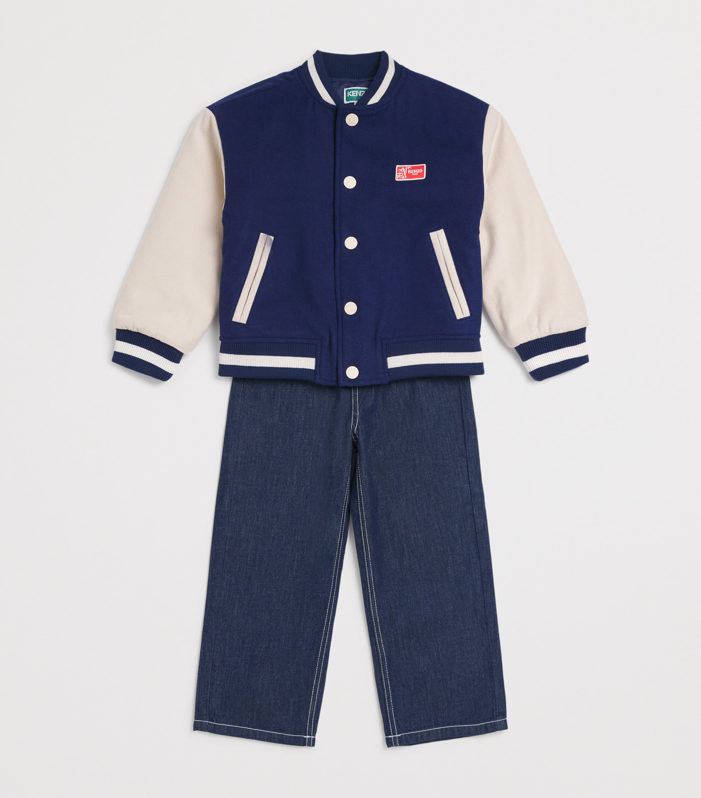 Wool-Blend Varsity Jacket (5-14 Years) 84NMEDIEVAL BLUE Image 3
