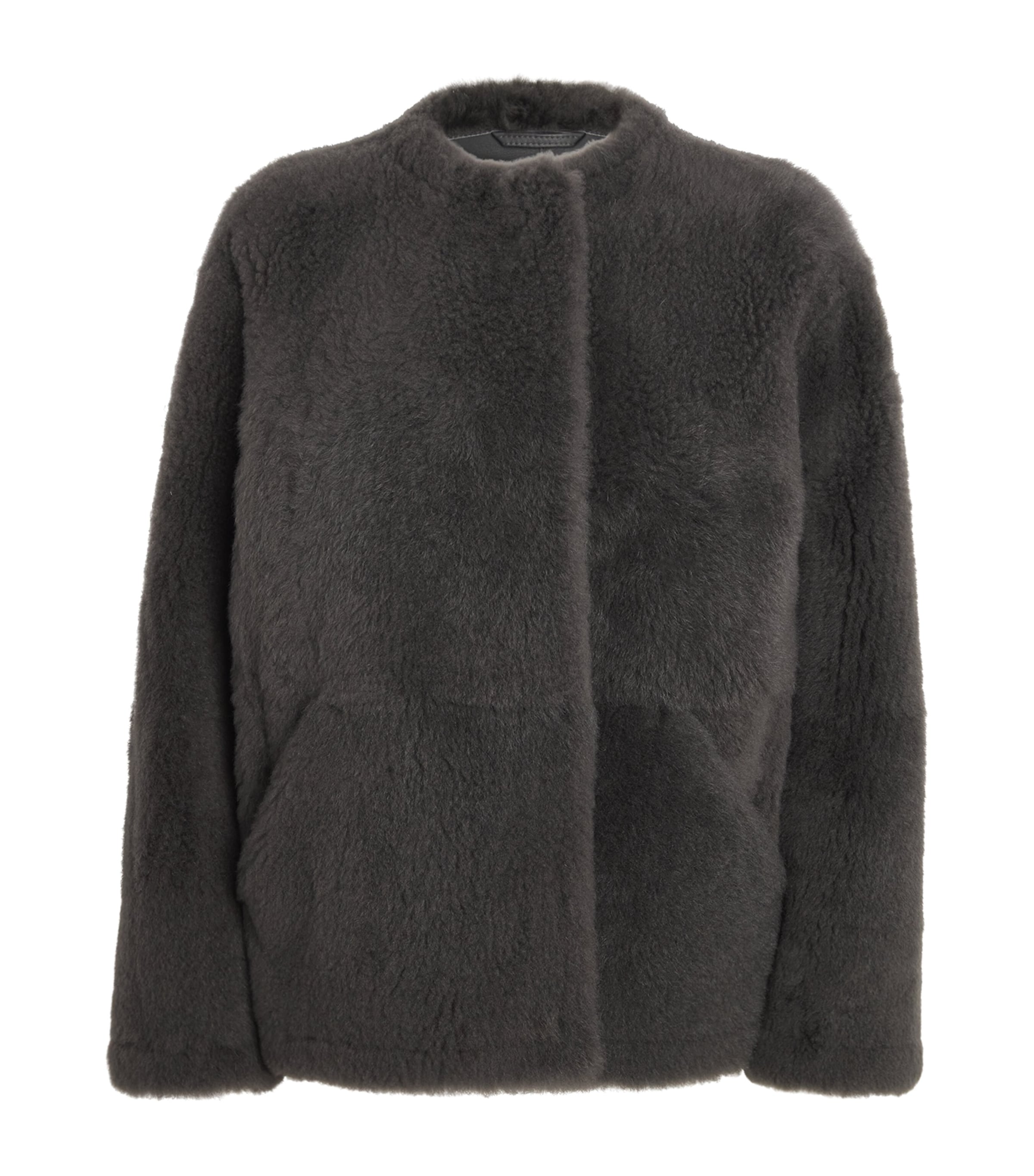 Max Mara Shearling Jacket In Black