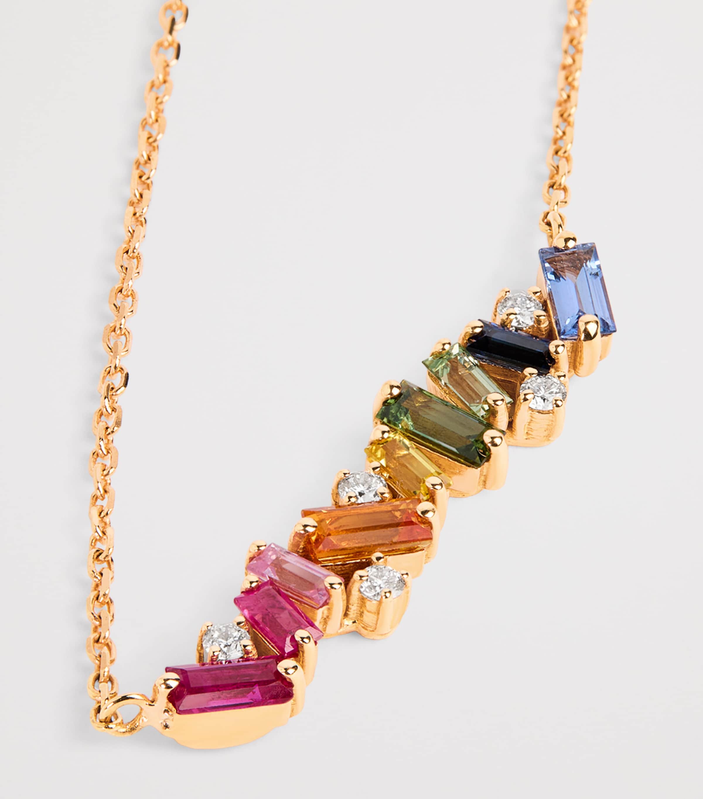 Suzanne Kalan Rose Gold, Diamond and Rainbow Sapphire Frenzy Necklace Rg/rs Image 4