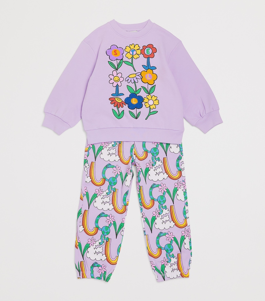 Cotton Flower Print Sweatshirt (3-14+ Years) 522PURPLE Image 3