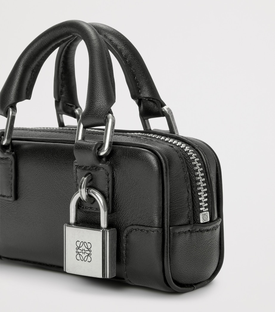 Mini Leather Amazona Nano Top-Handle Bag BLACK Image 3