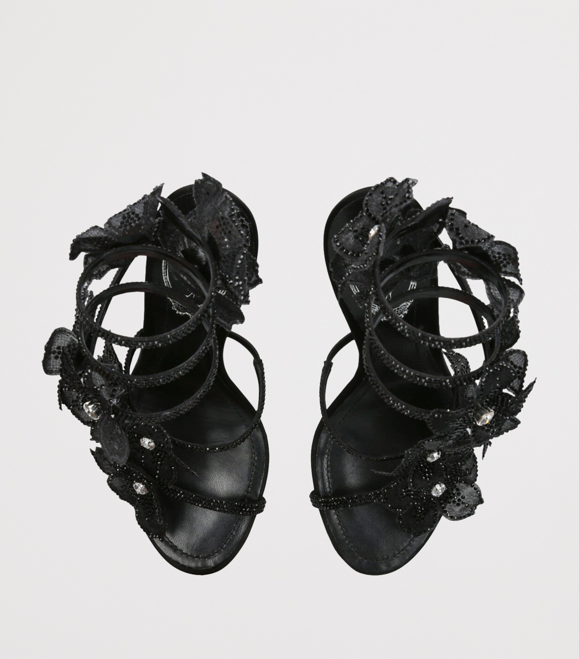 Satin Floral Cleo Sandals 105 BLACK Image 4