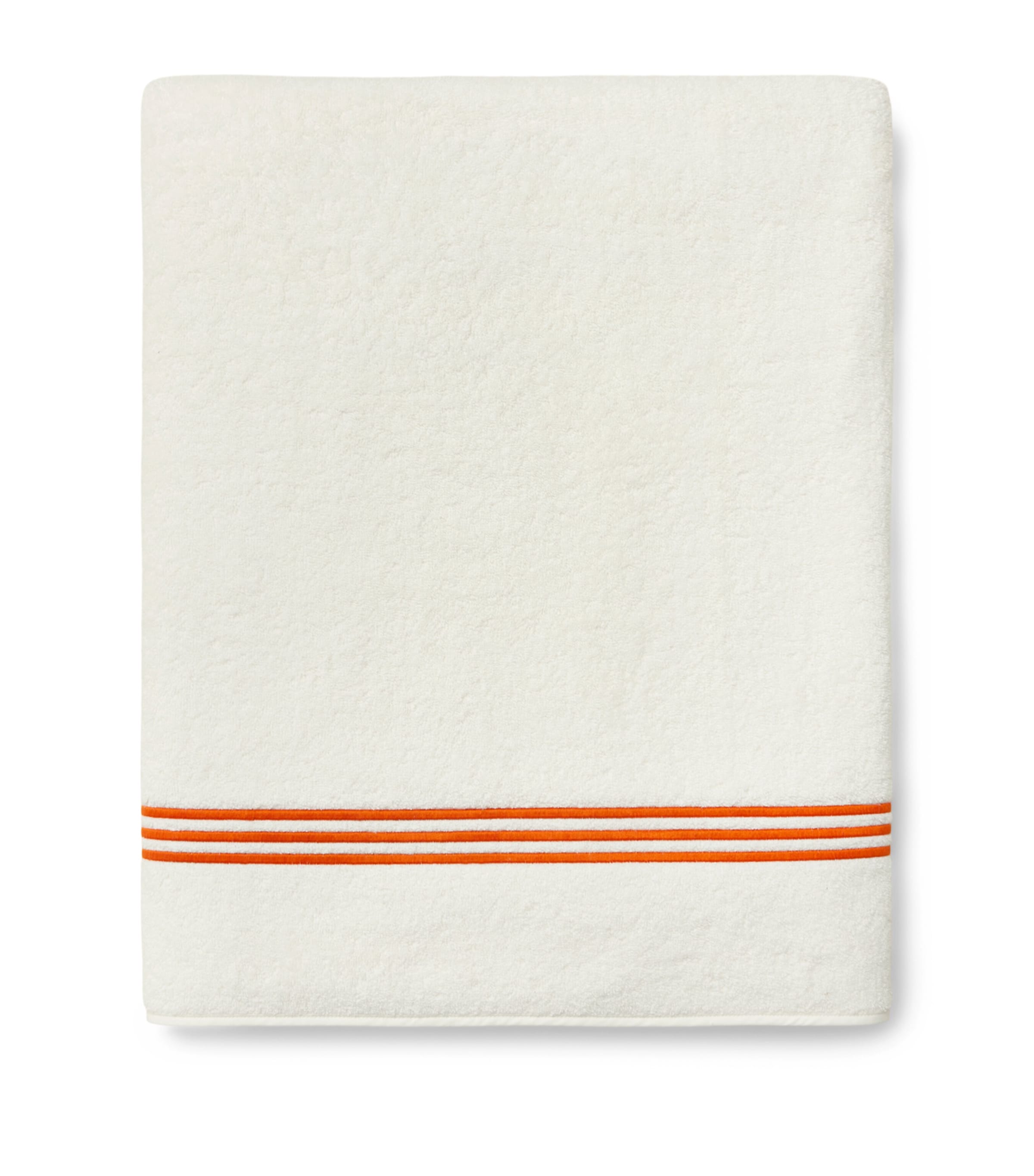 Pratesi Tre Righe Bath Sheet (40cm x 70cm) Ivory/orange Image 1