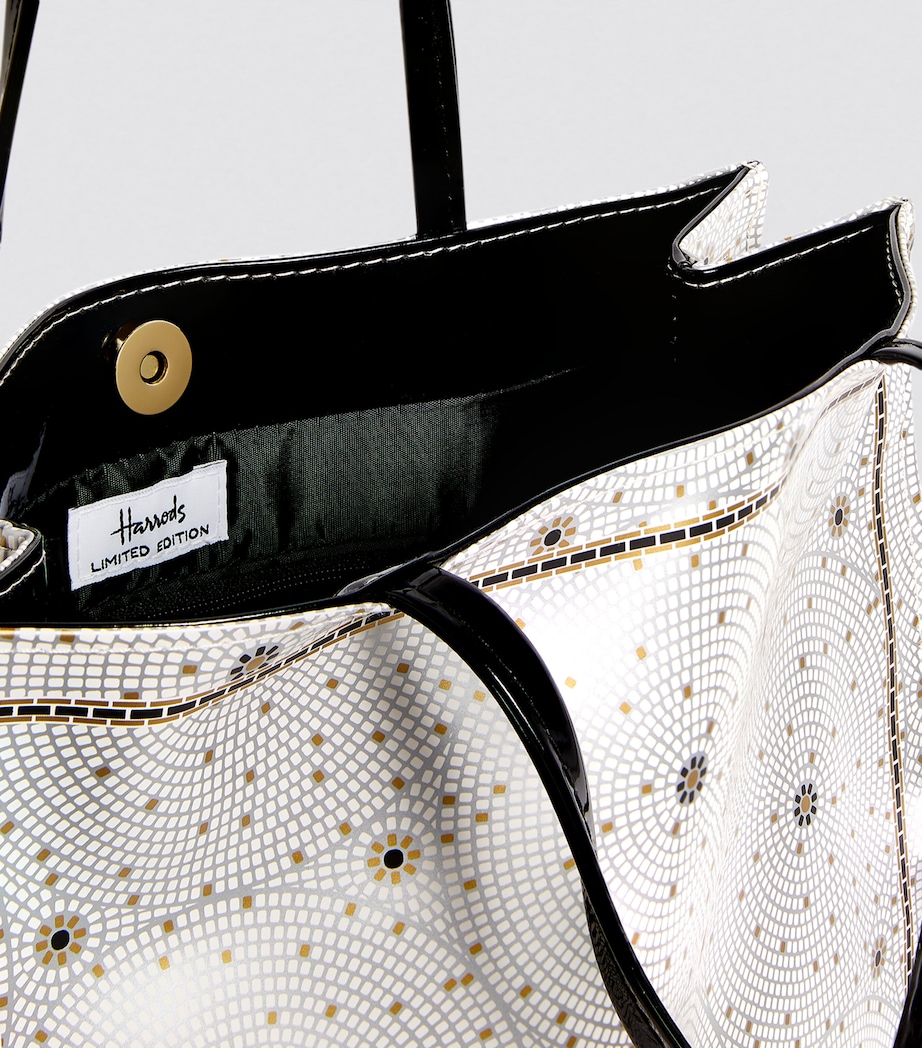 Harrods Medium Mosaic Floor Shopper Bag Black Image 6